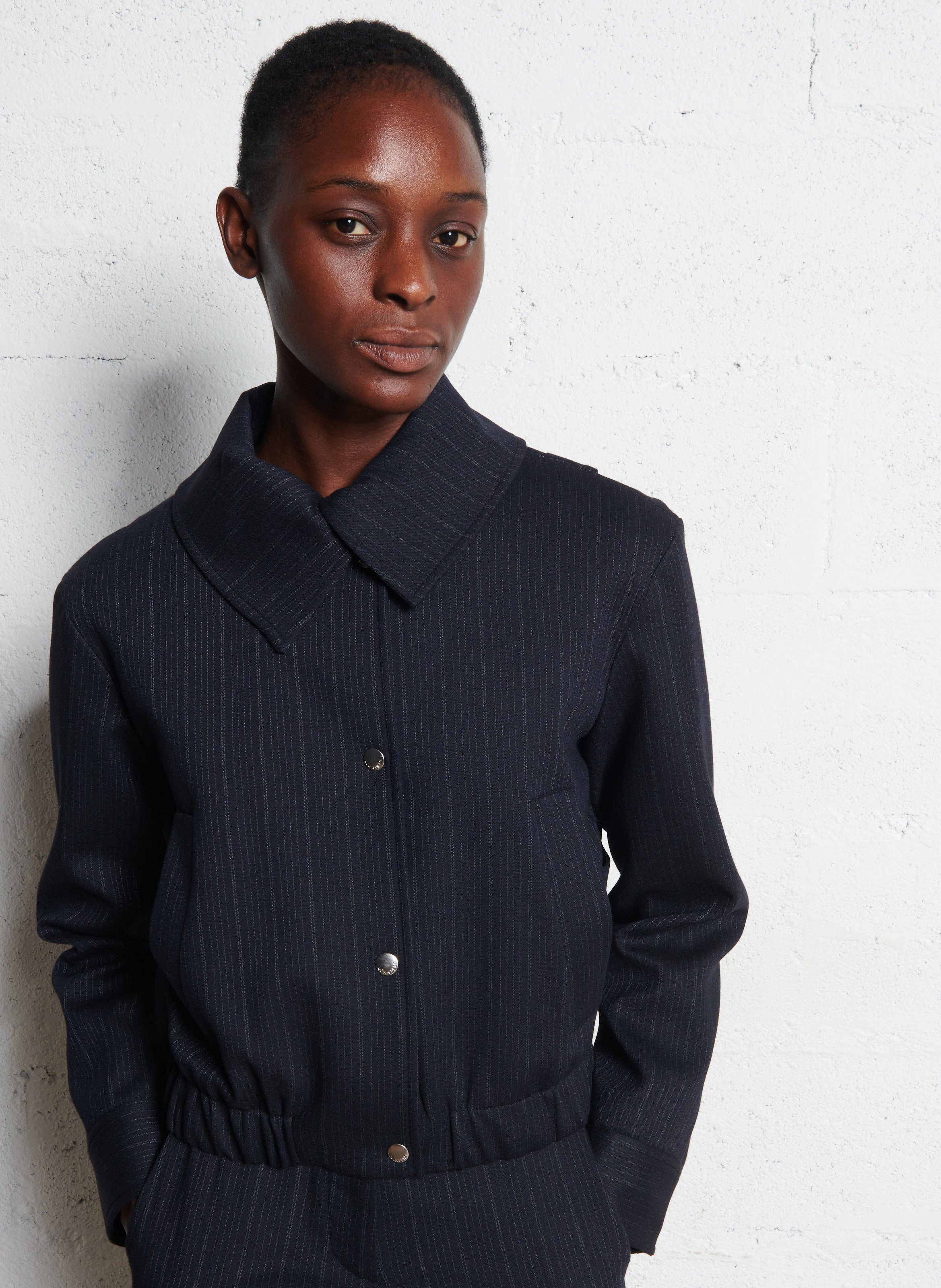 Veste col classique rayée  MARGAUX LONNBERG Bleu