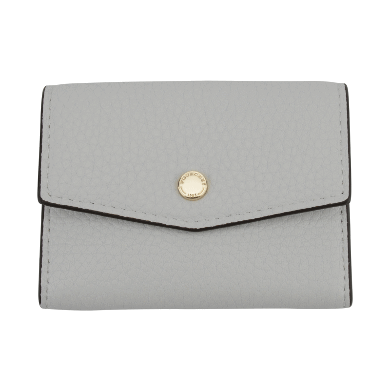 Leather coin purse POURCHET White