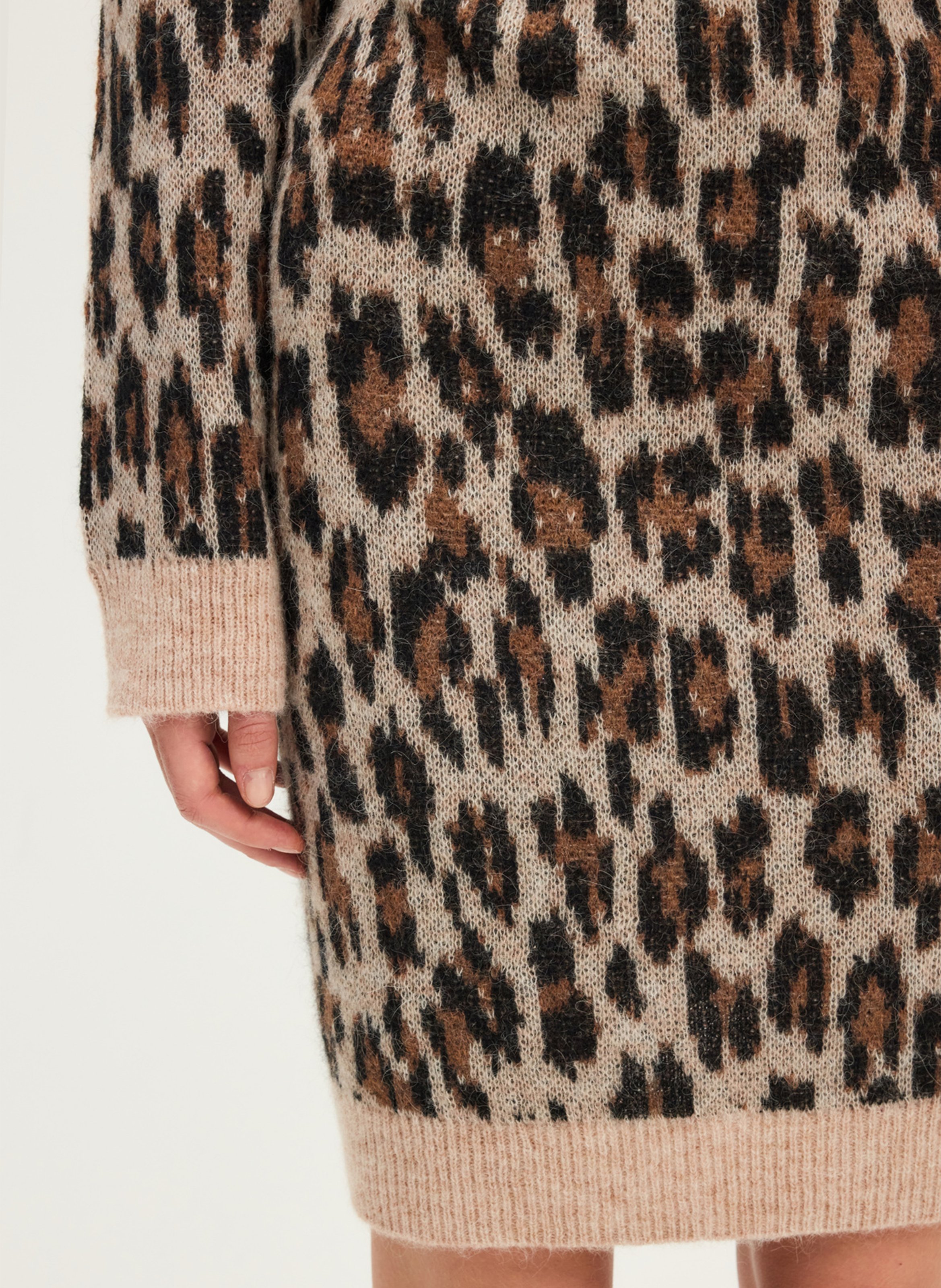 Leopard print sweater dress PABLO Beige