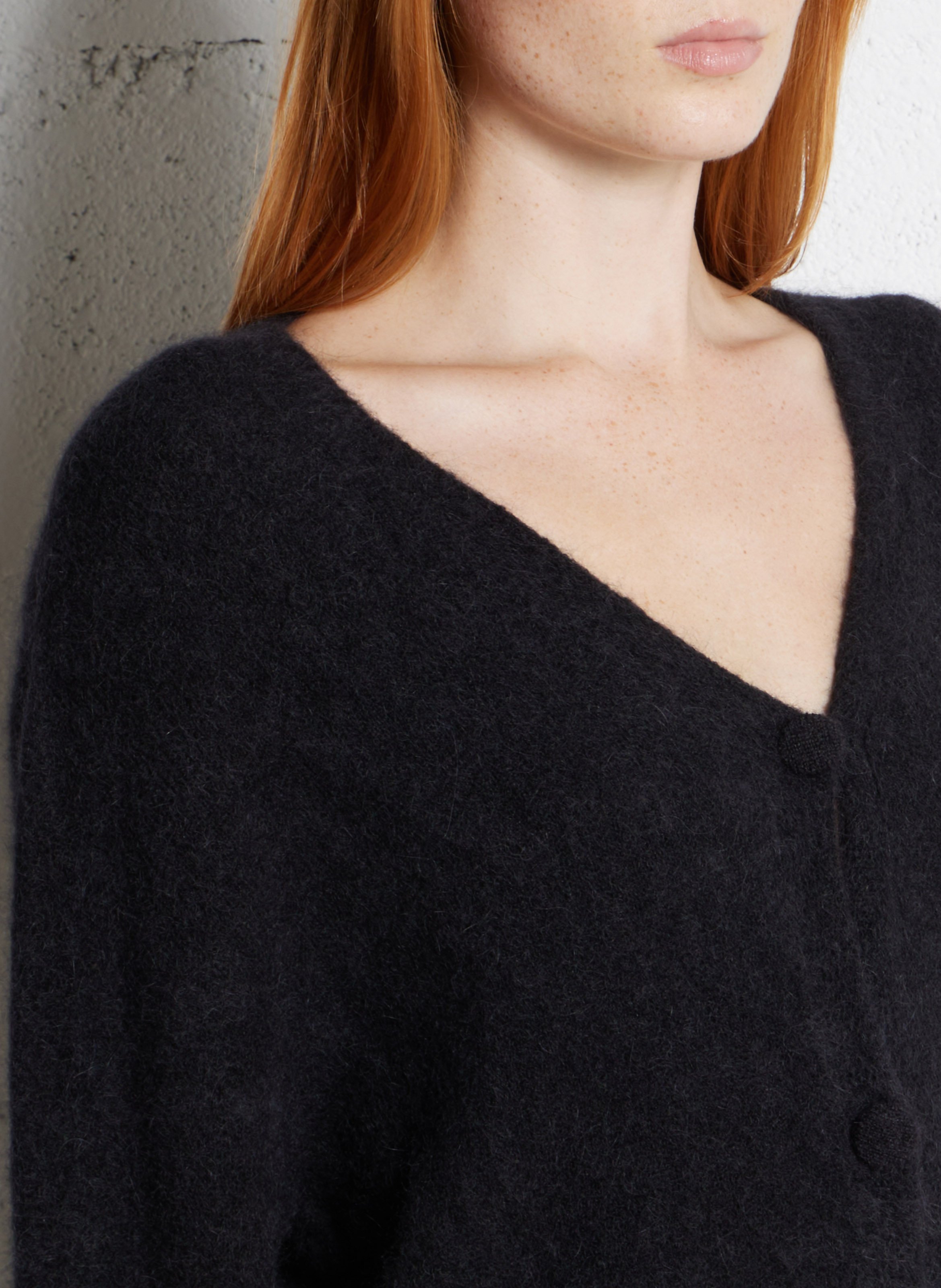 Oversized vest van gemengde alpaca ONE STEP Zwart