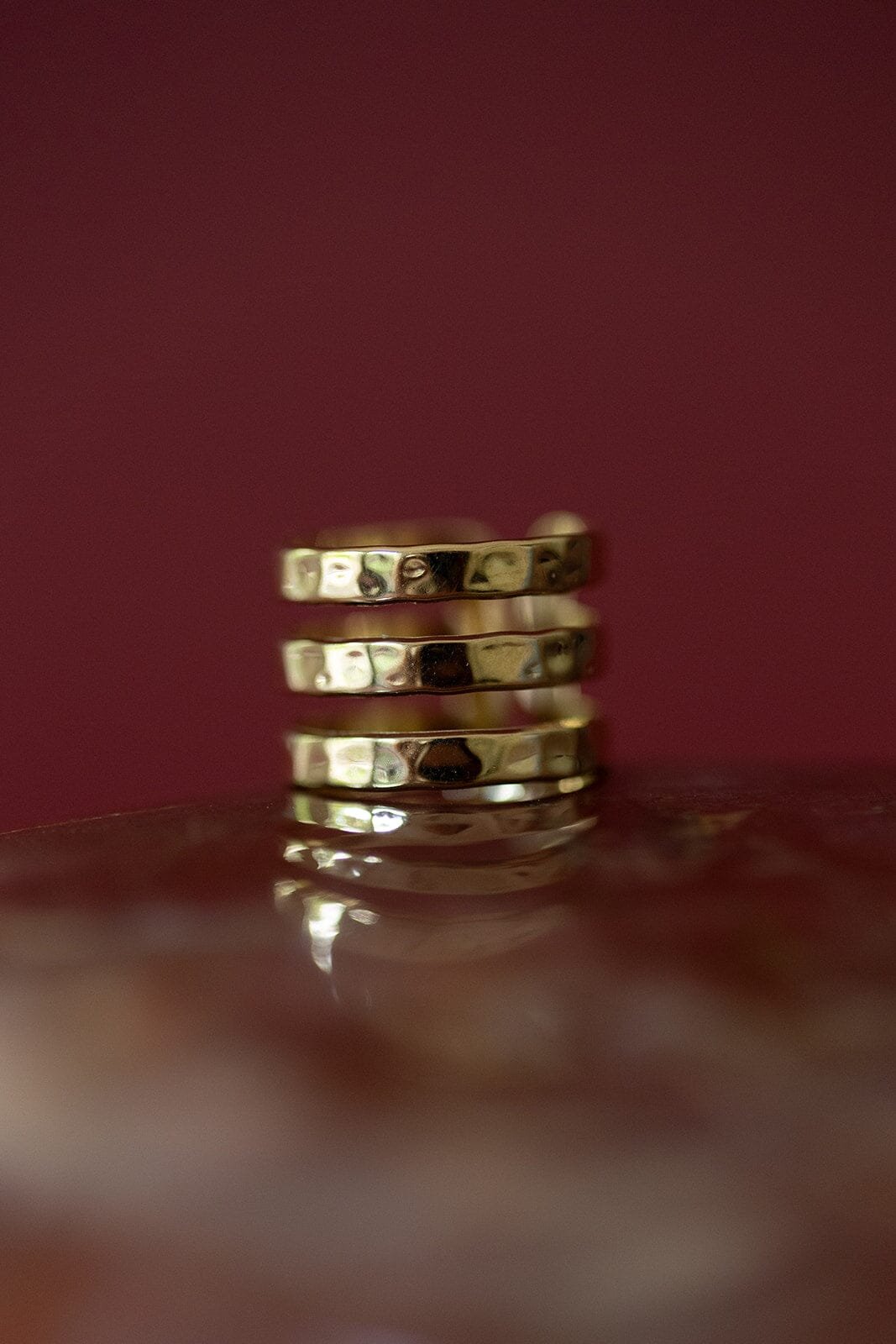 Hammered gold-plated ring MONSIEUR SIMONE Golden
