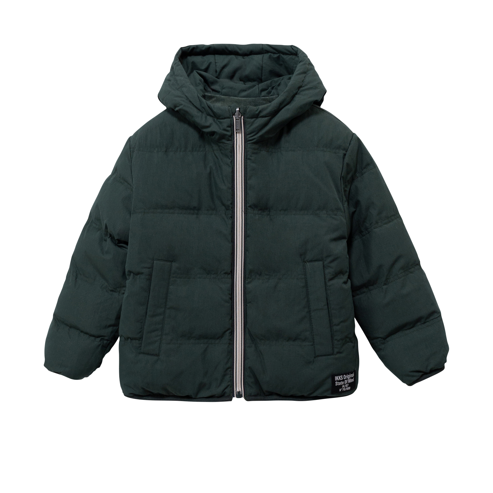Doudoune col montant réversible  en coton IKKS JUNIOR Vert