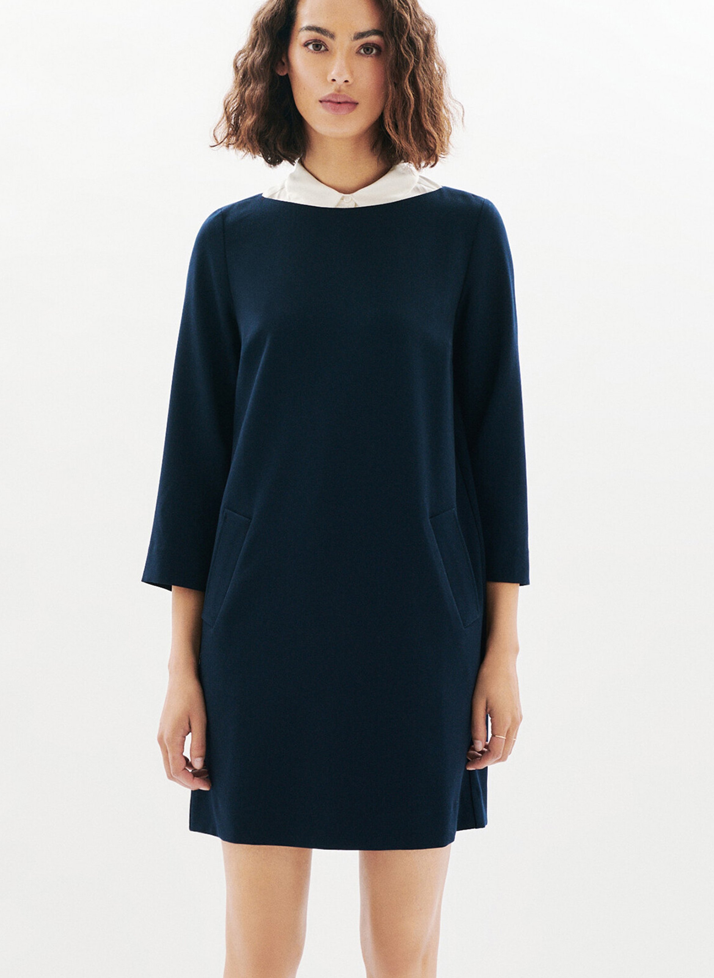 Short boat-neck dress CAROLL Blue