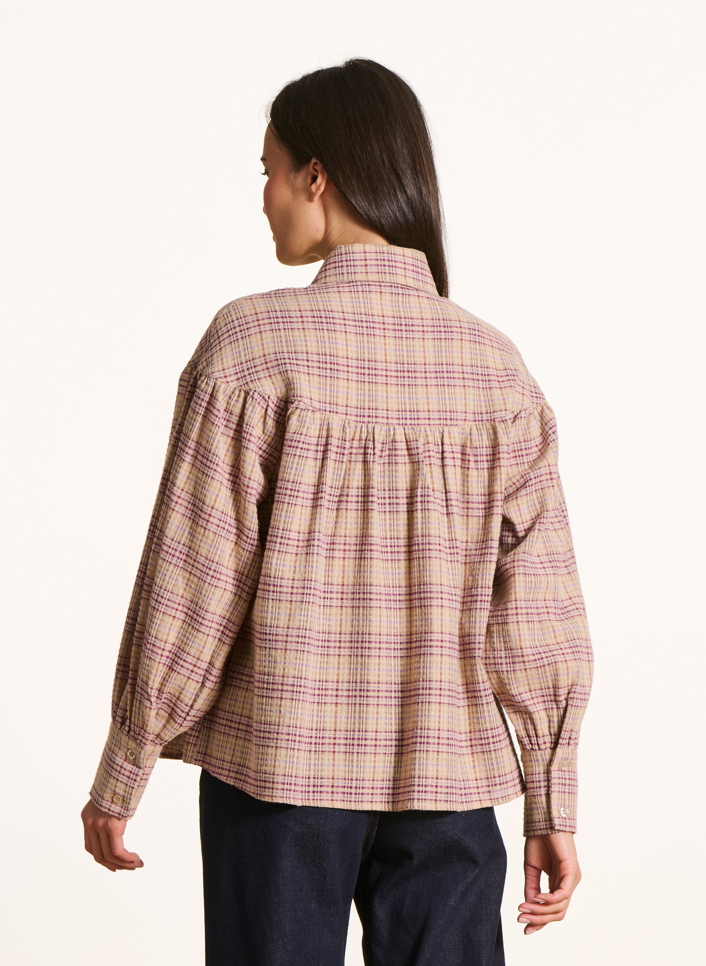 Chemise oversize col classique LA FEE MARABOUTEE Violet