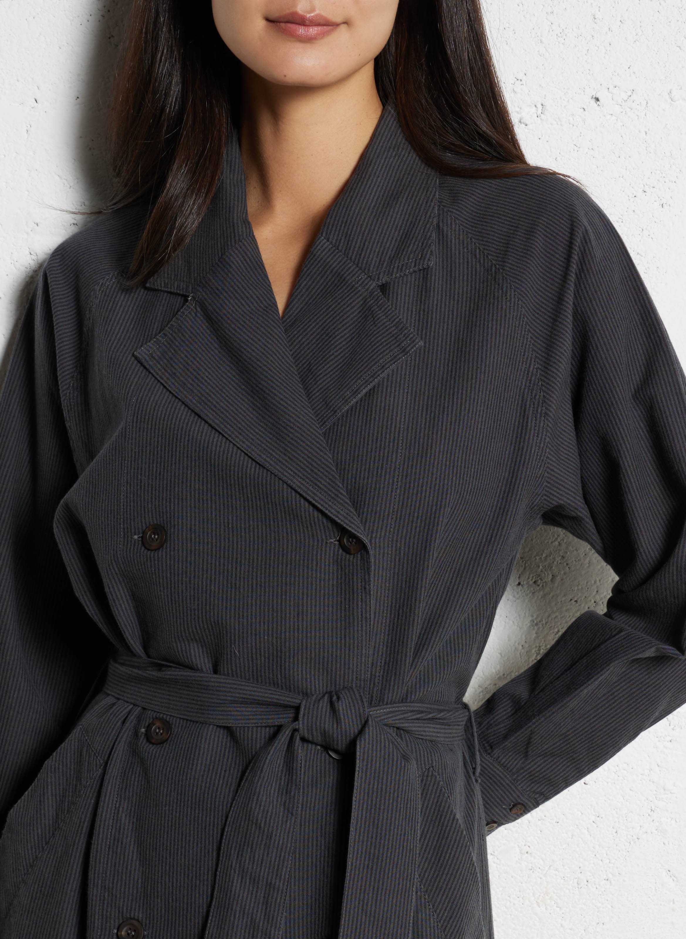 Lange rechte jurk van biologisch katoen LEON & HARPER Zwart