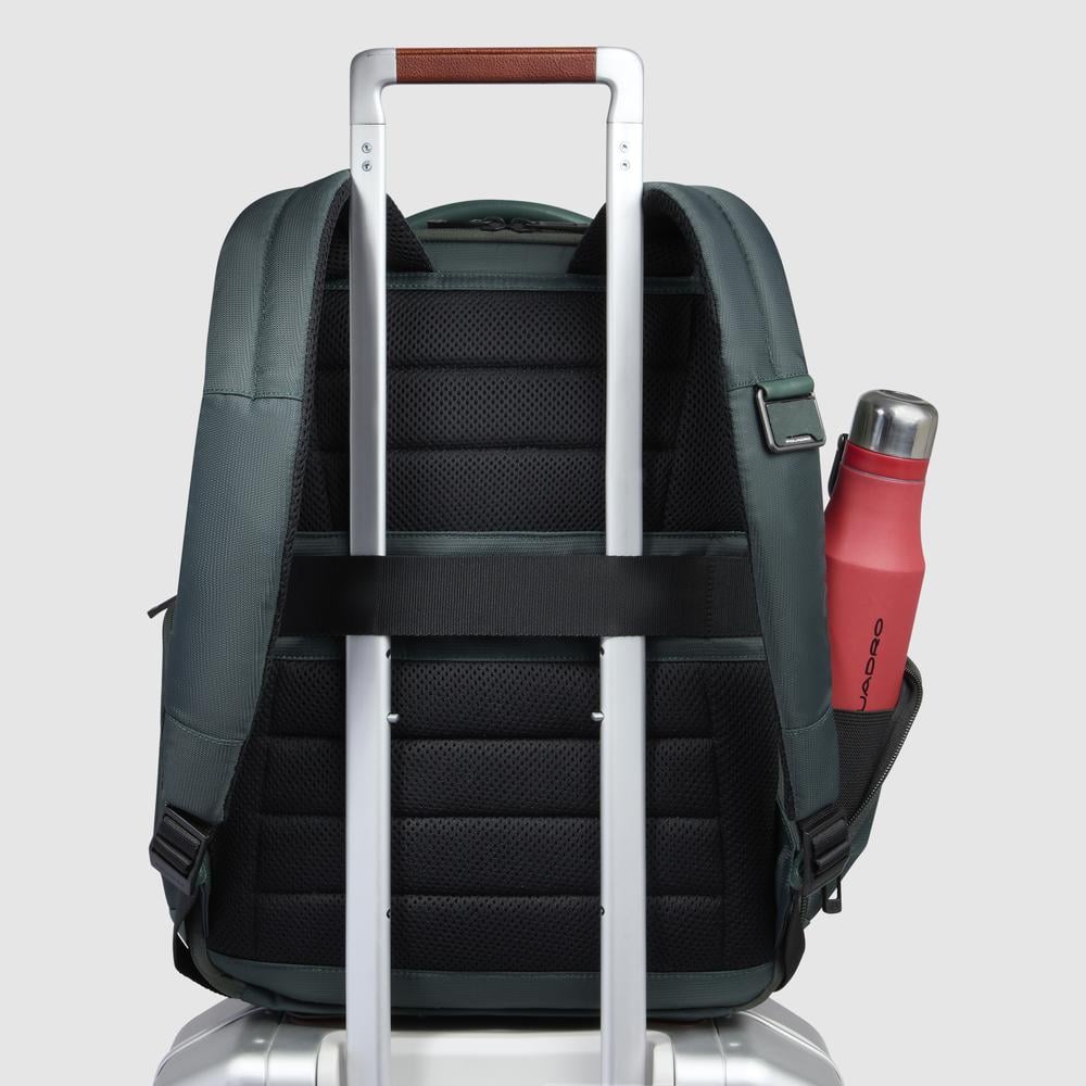 Bag for laptop and iPad® with USB and USB type-C ports, shockproof protection, and RFID protection PIQUADRO Blue