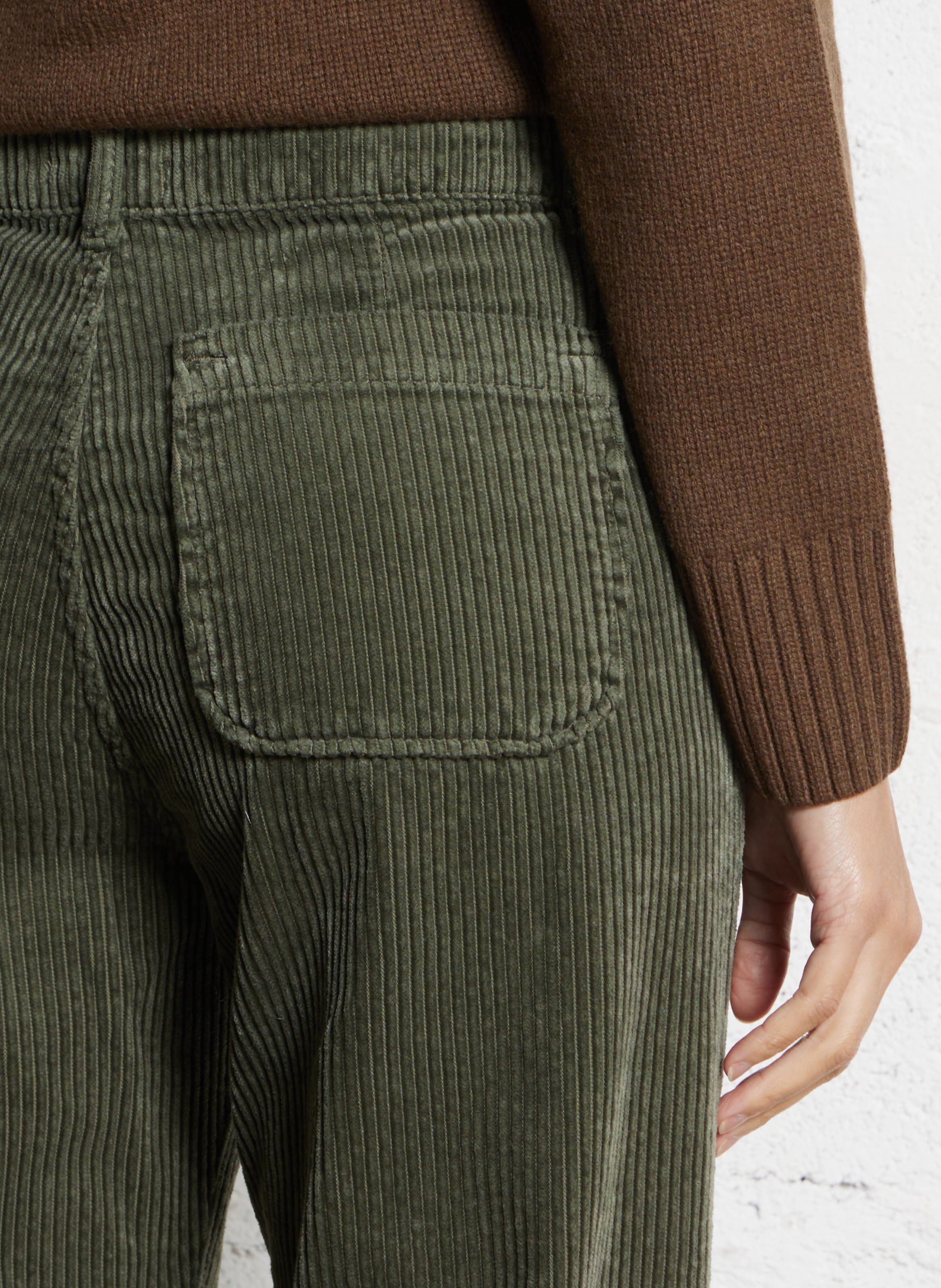 Flared broek van corduroy ACQUAVERDE Kaki