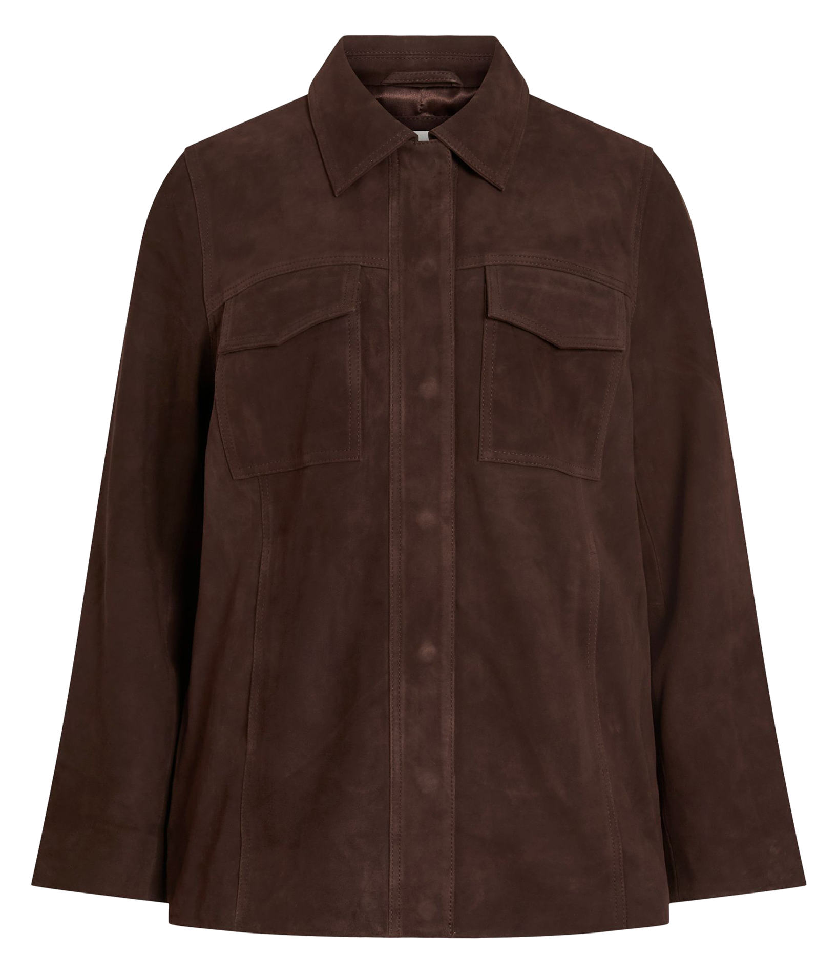 Gerade Lederjacke mit klassischem Kragen ROUGE EDIT Braun