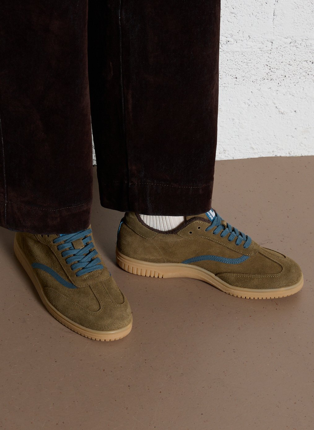 Low-top sneakers in cotton and leather BENSIMON Khaki