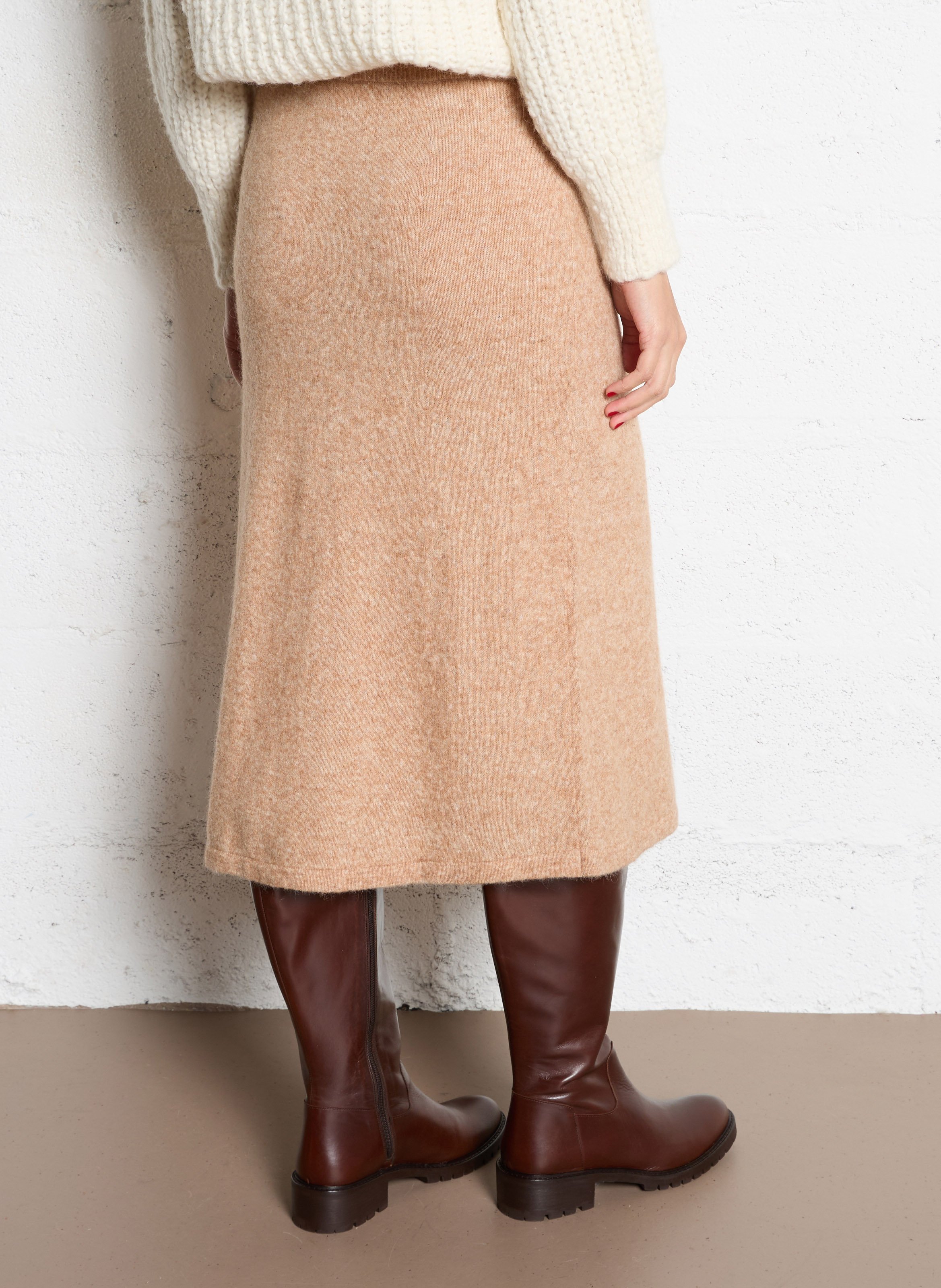 Midirock aus Flanell  LA PETITE ETOILE Braun