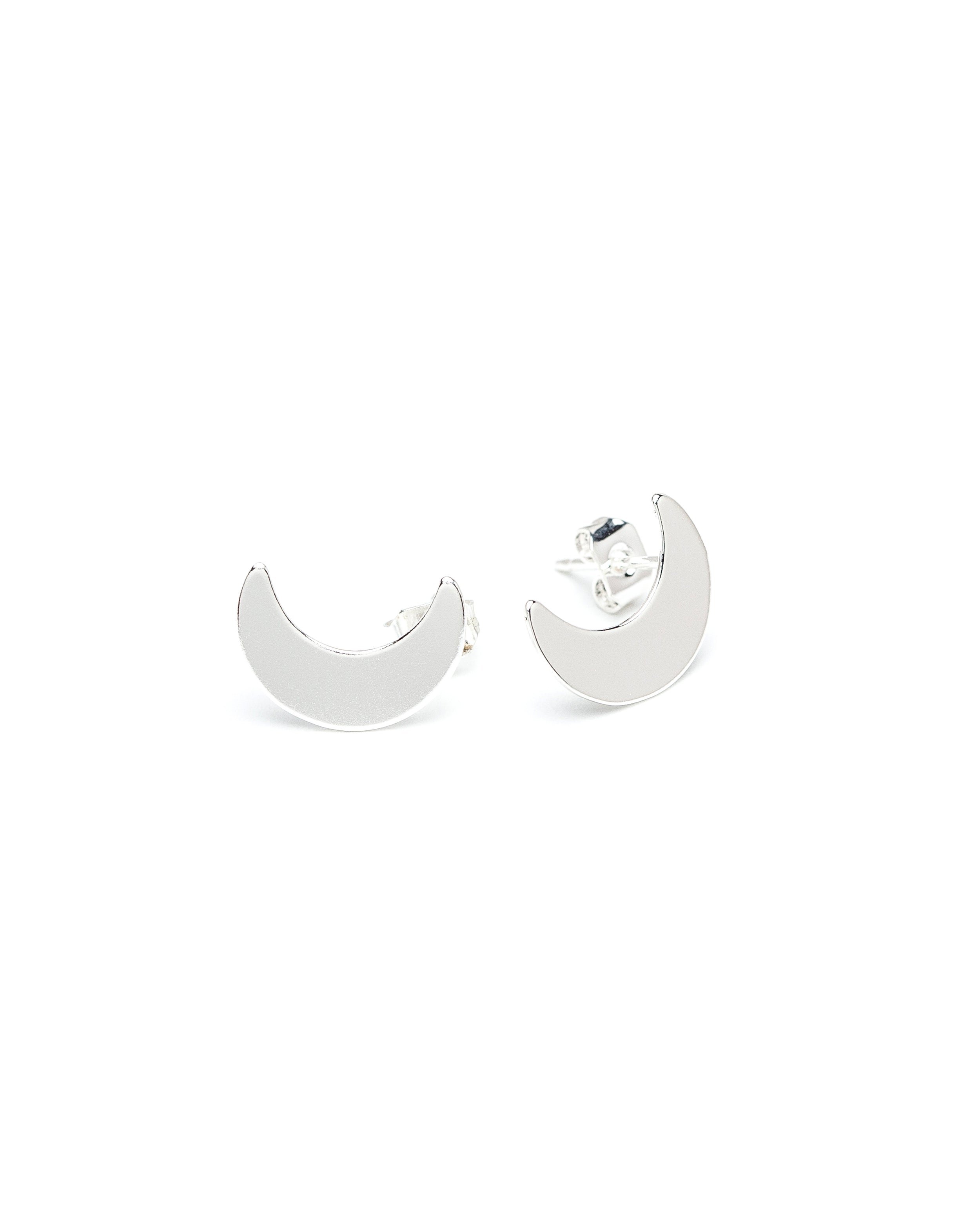 Moon-shaped gold-plated stud earrings MONSIEUR SIMONE