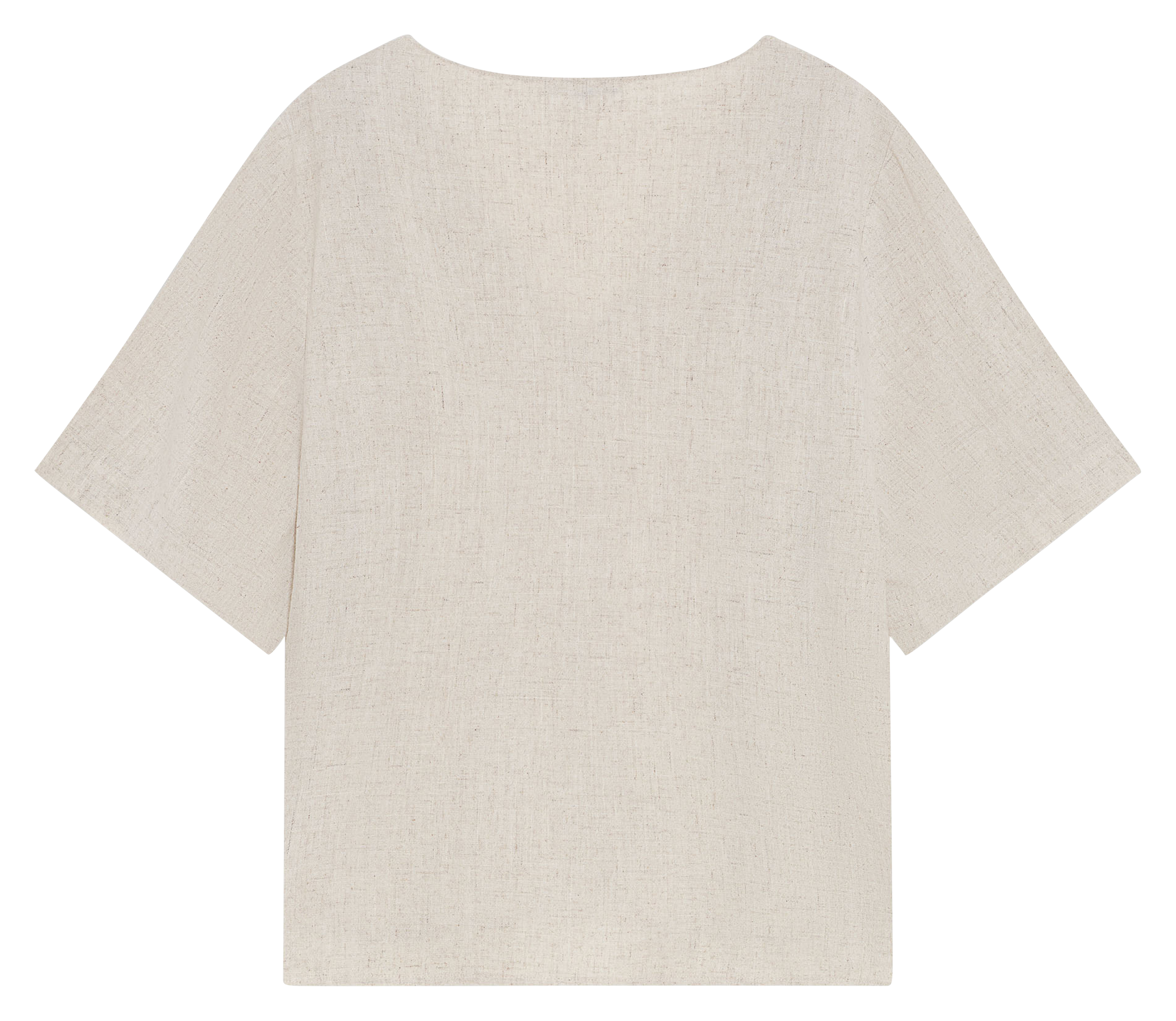 Top droit col V GRACE ET MILA Beige