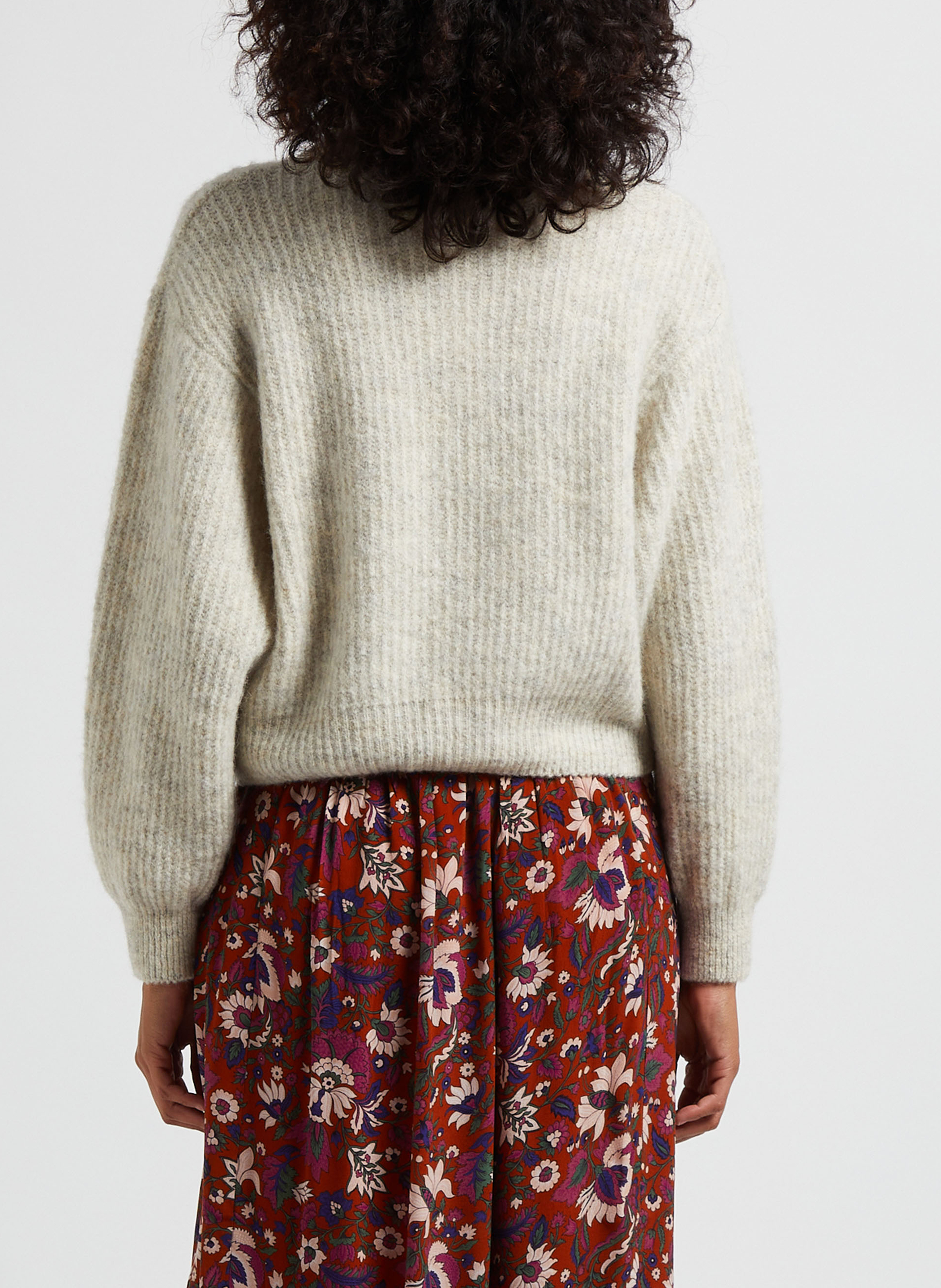 Jersey de mezcla de punto con cuello alto AMERICAN VINTAGE Beige