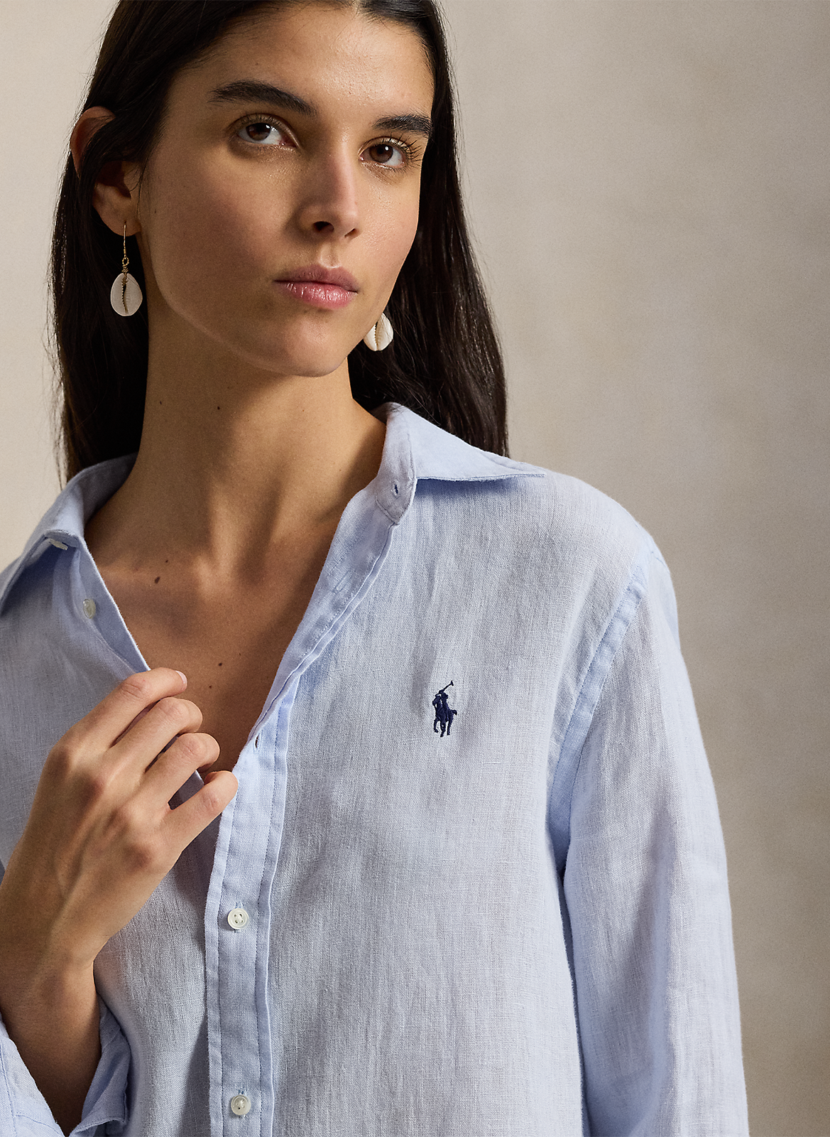 Straight linen shirt POLO RALPH LAUREN Blue