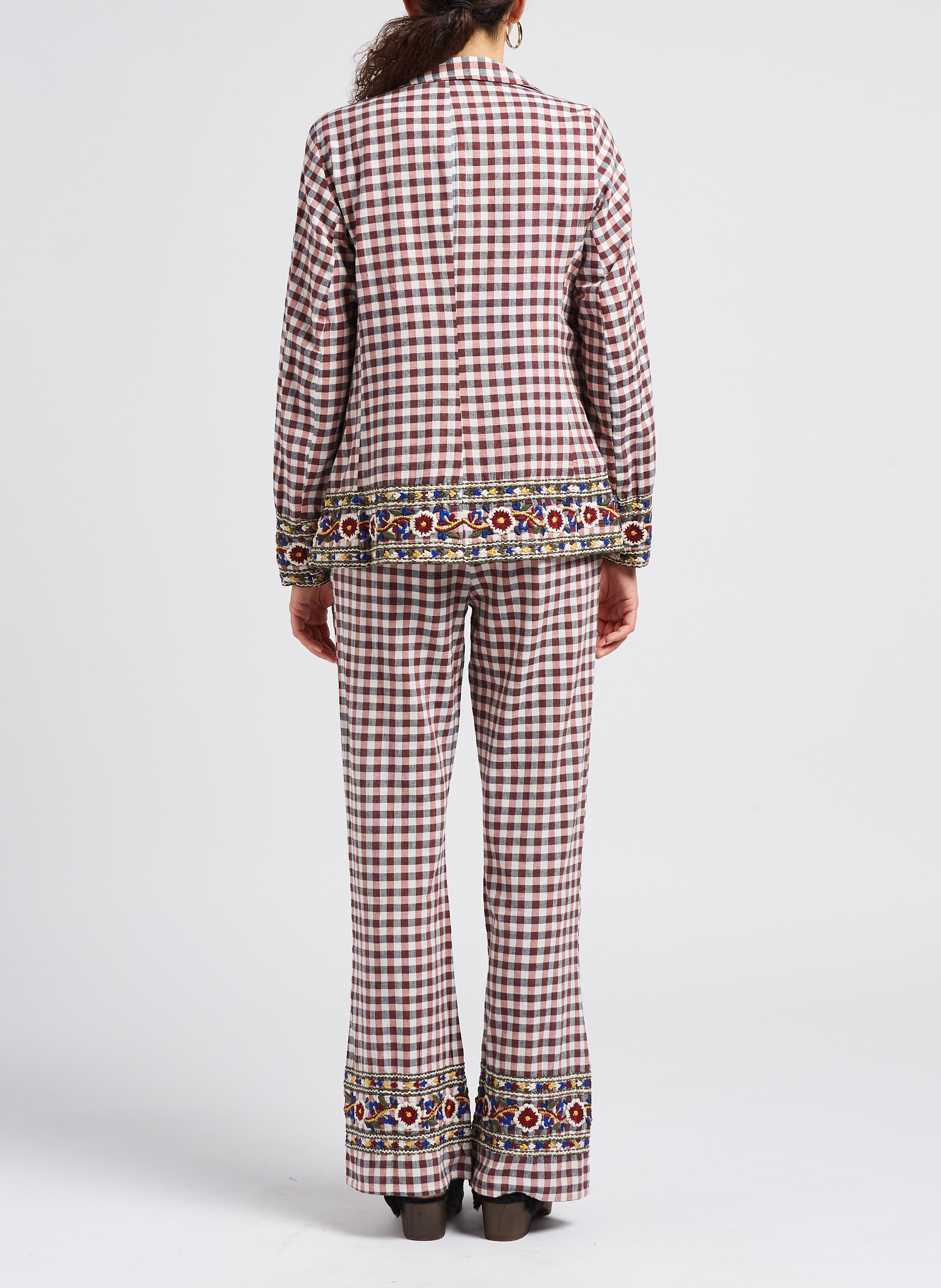 Karierter Baumwollblazer V DE VINSTER Braun