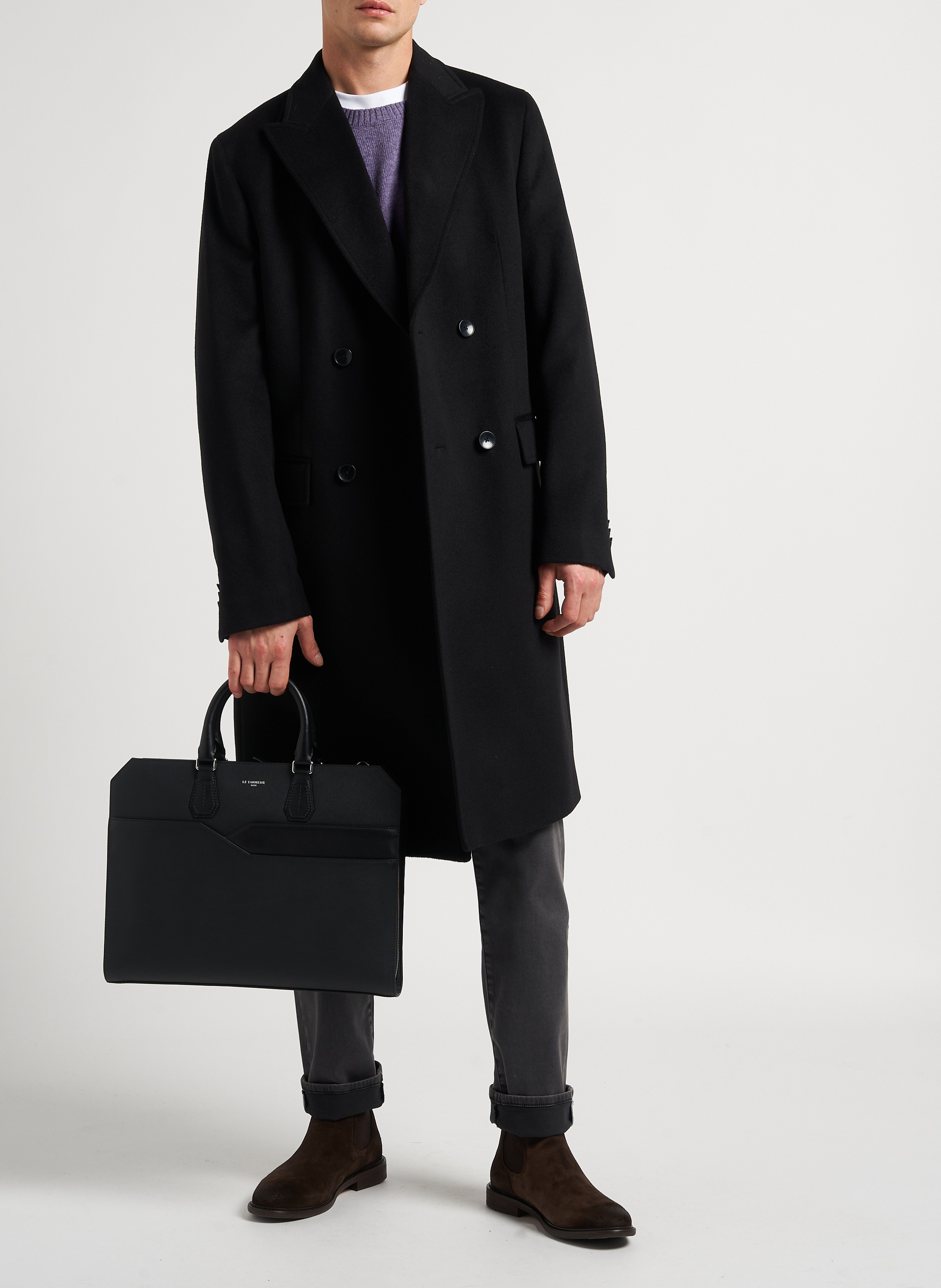 Porte-documents en cuir Noir