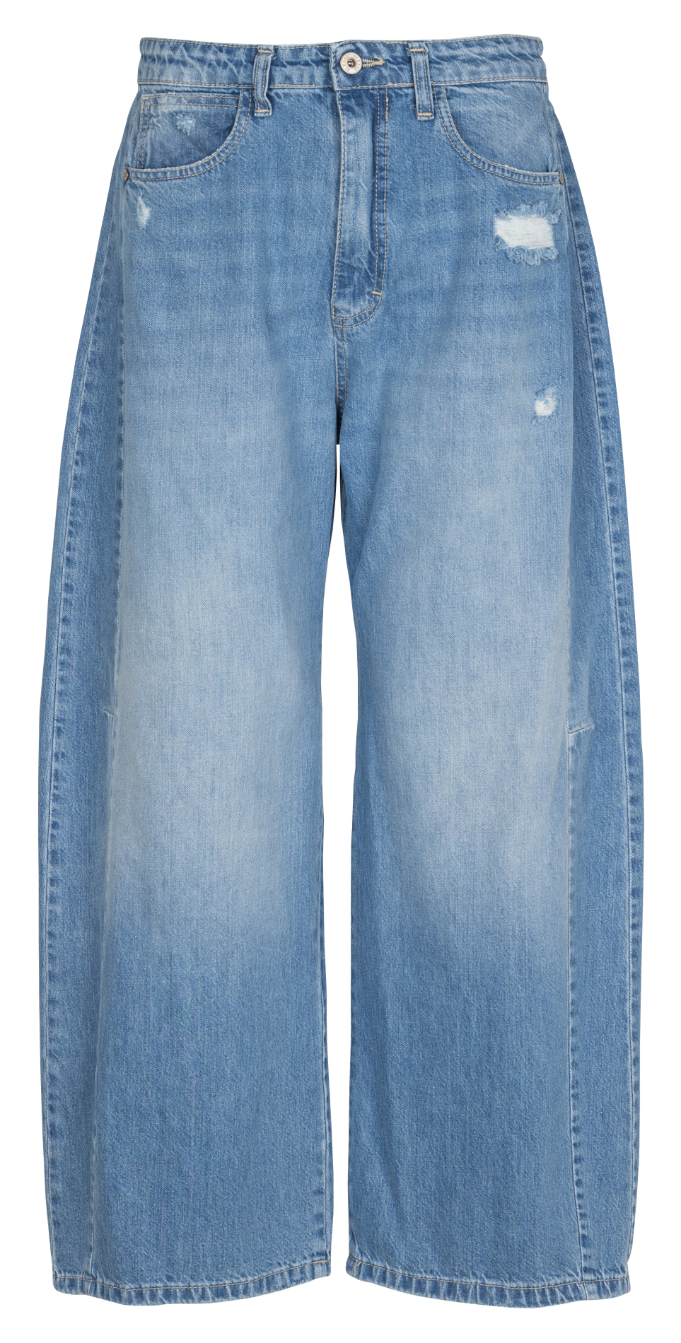 Straight cotton-blend pants PLEASE Blue