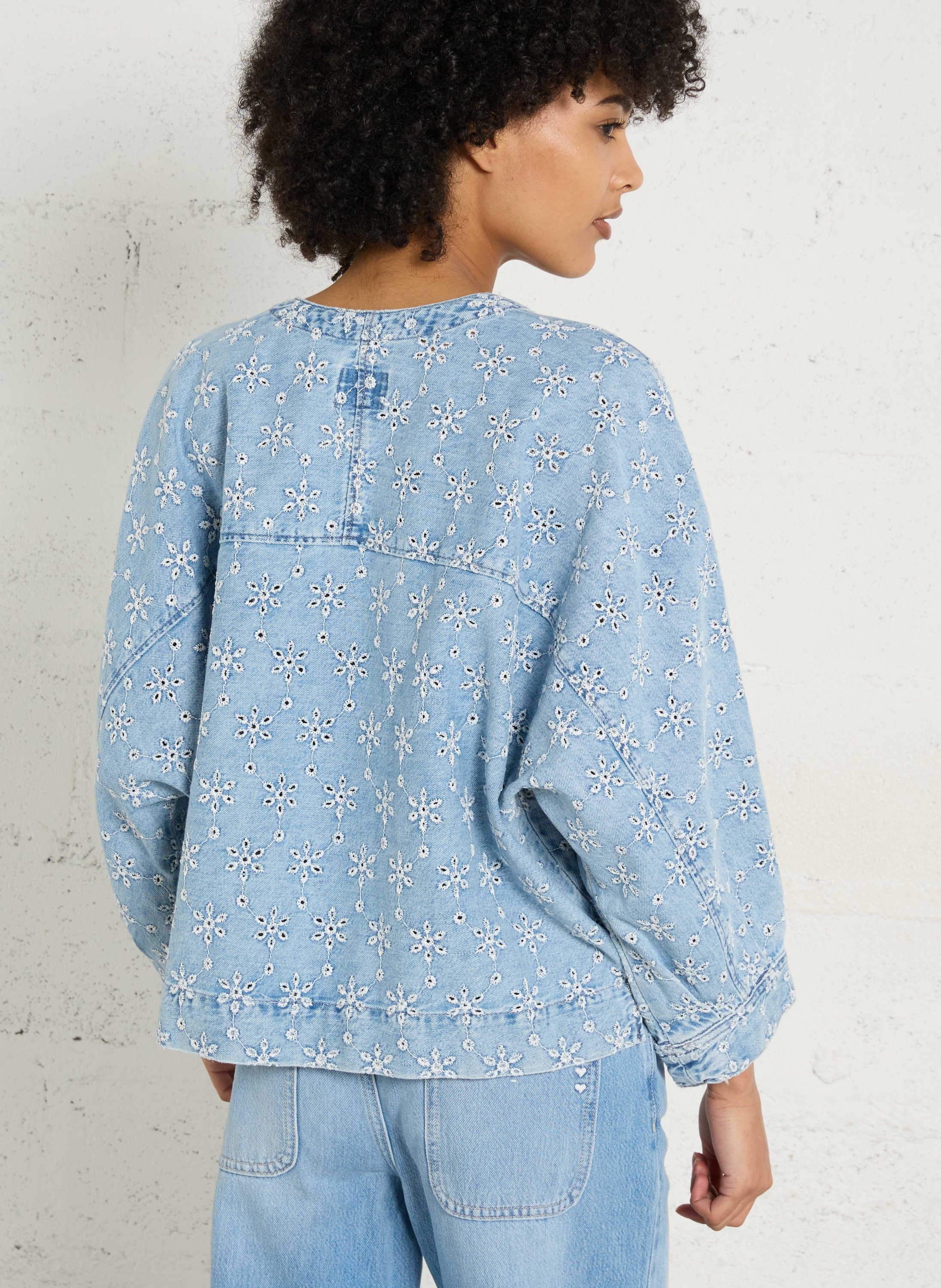 Round neck denim jacket BELLEROSE Blue