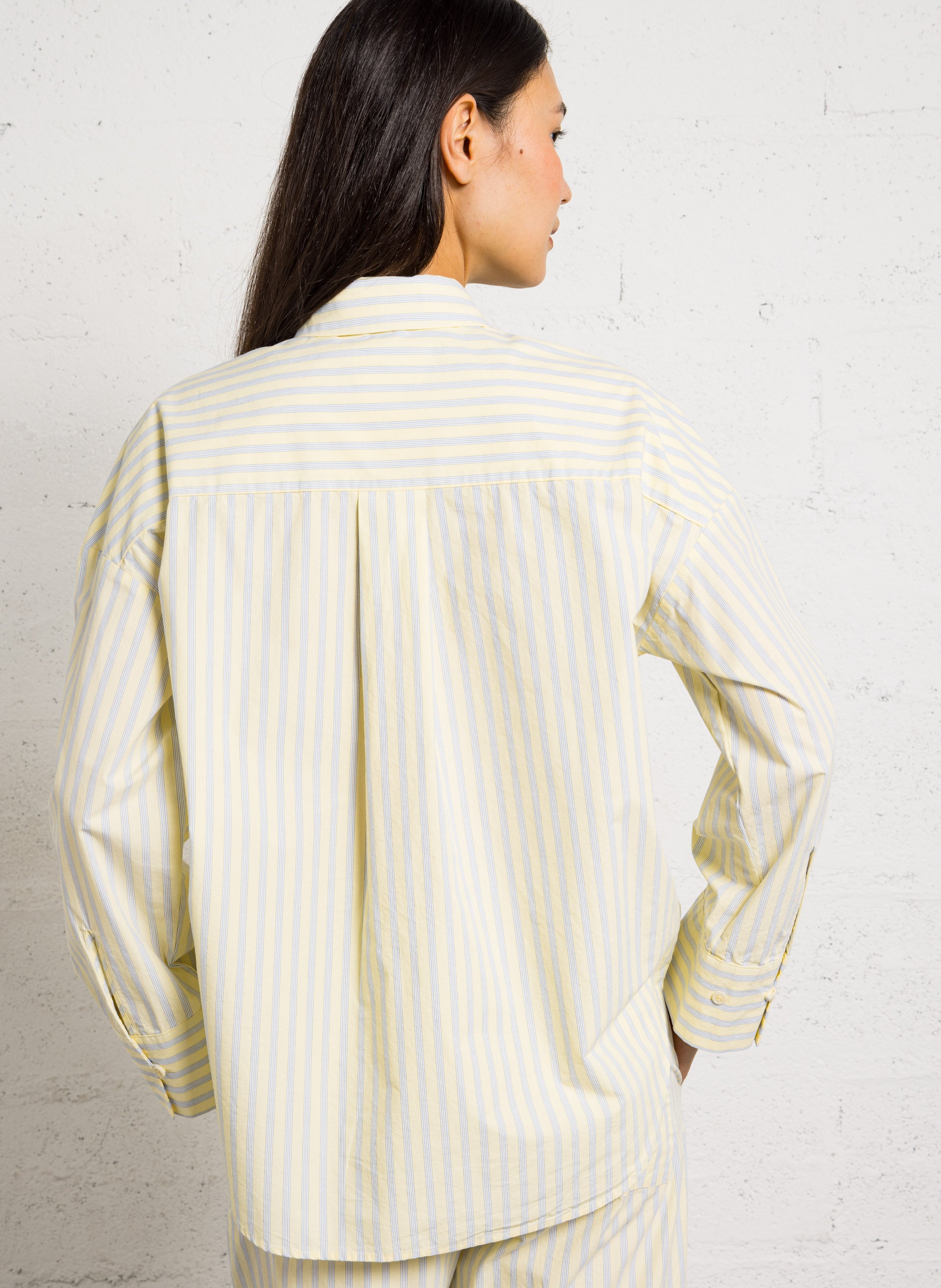 Katoenen oversized blouse DES PETITS HAUTS Geel