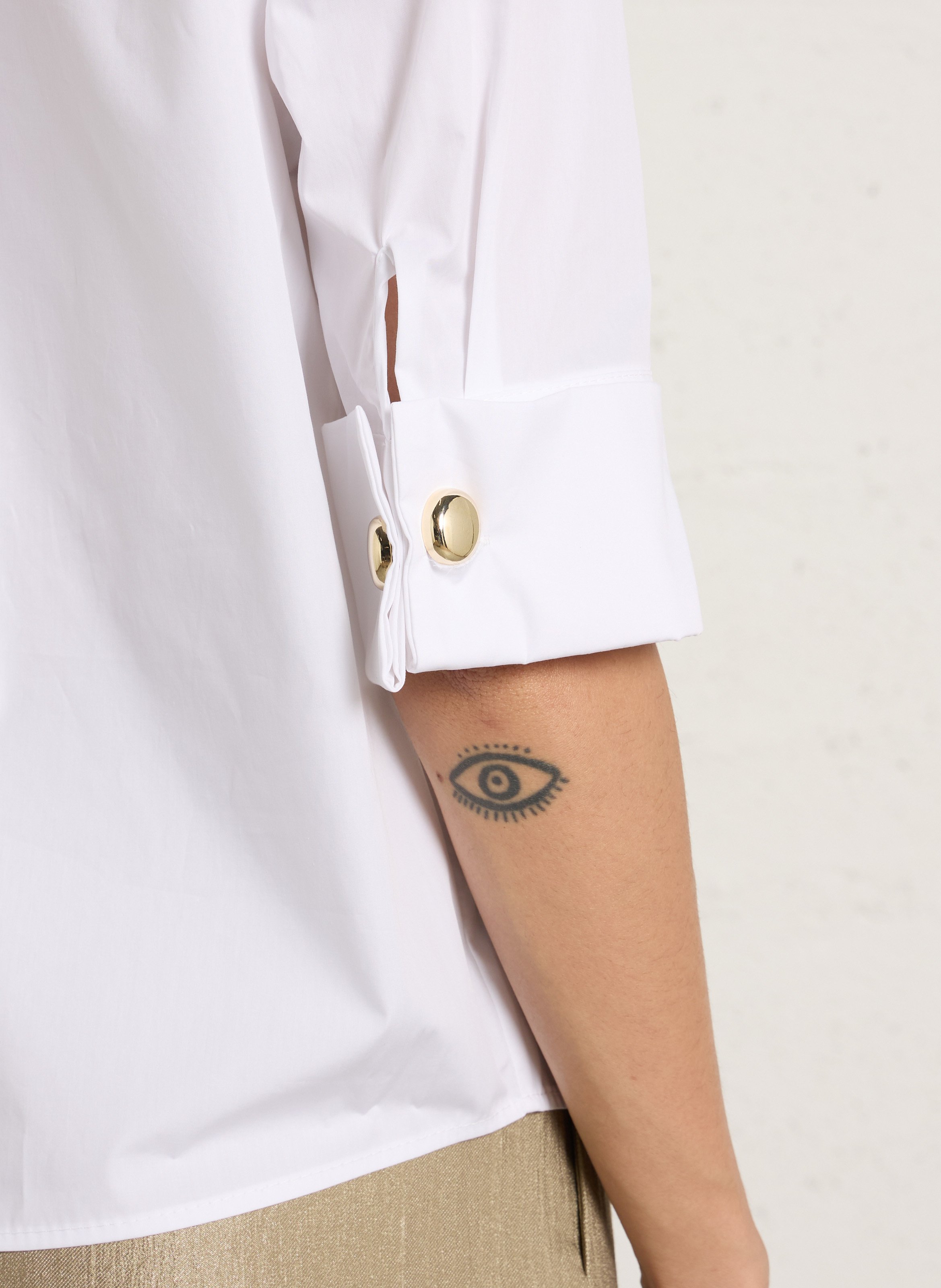 Chemise droite à cravate amovible  IMPERIAL Blanc