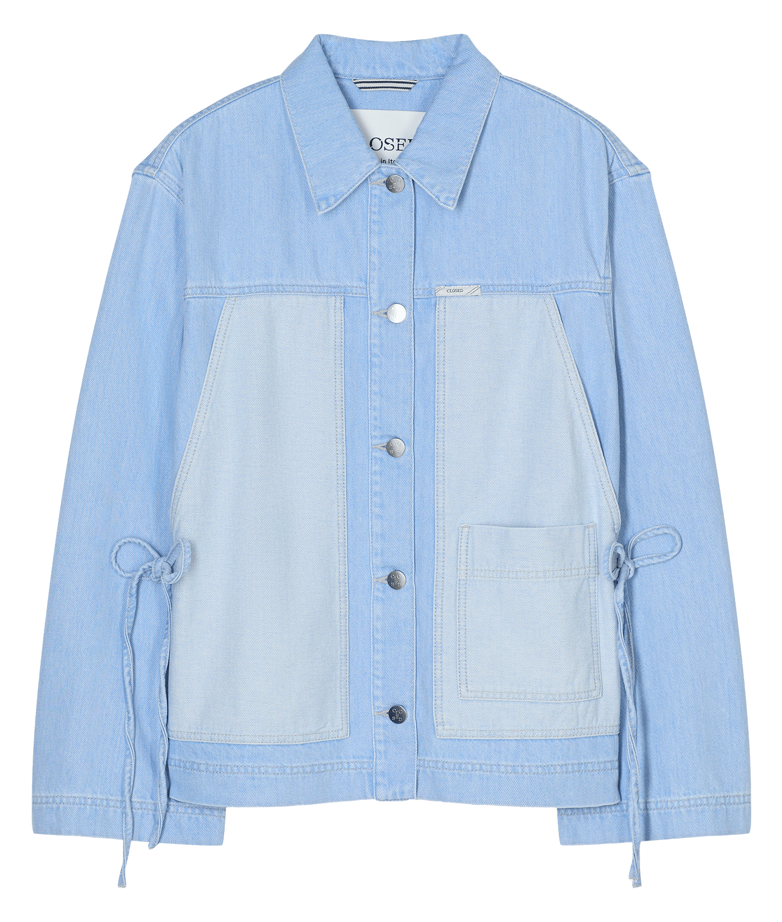 Veste oversize col classique en coton et coton recyclé mélangé CLOSED Bleu