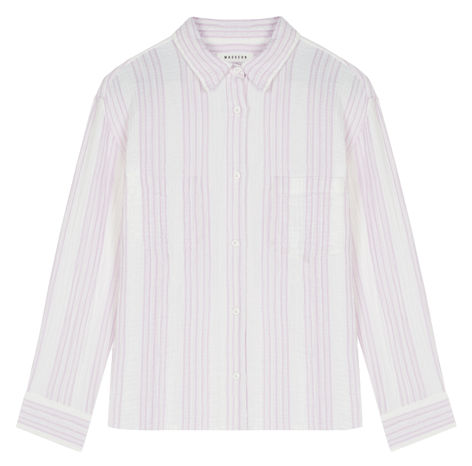 Shirt with striped pattern classic collar MASSCOB Beige