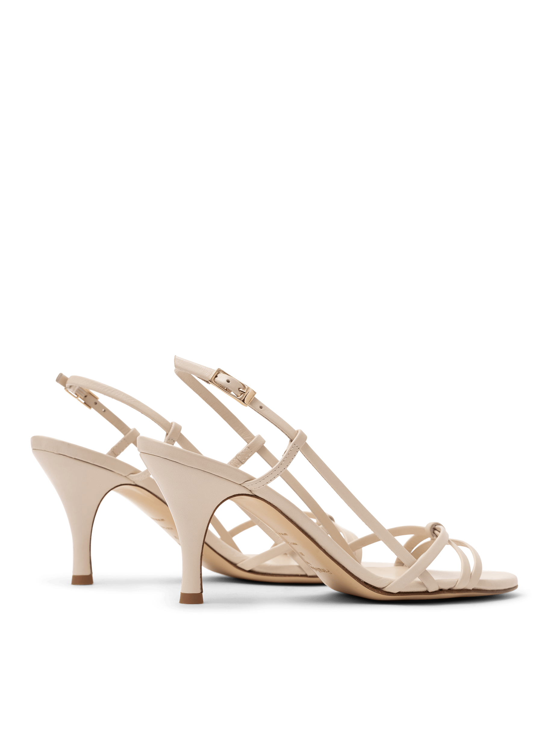 Latte nappa leather sandals PARALLELE PARIS White