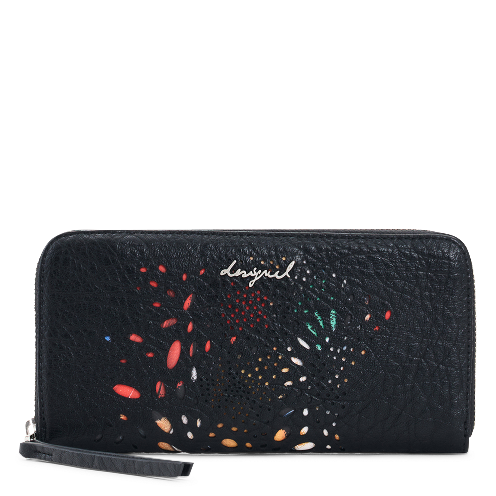 Porte-monnaie zippé à motifs DESIGUAL Noir