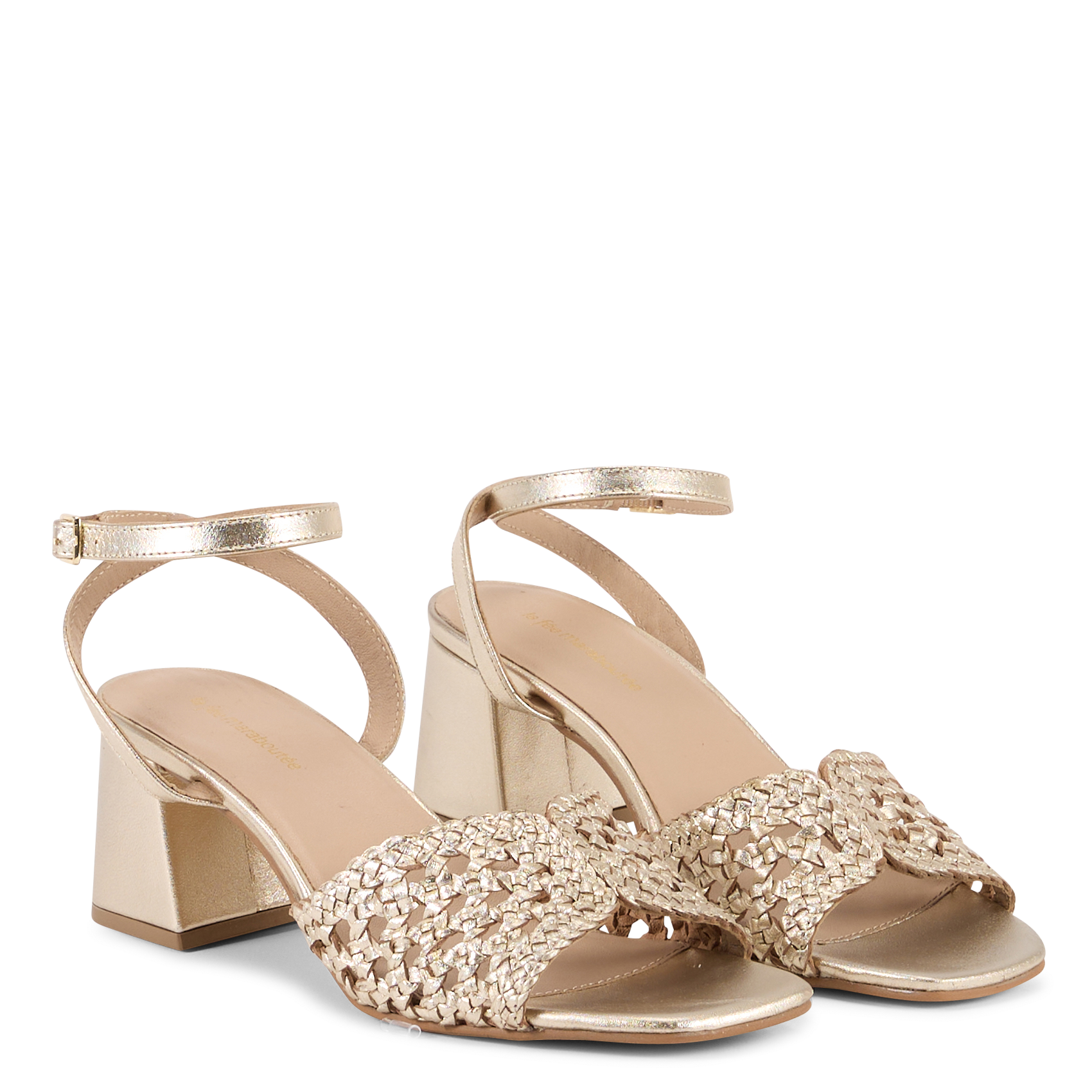 Sandales à talon en cuir LA FEE MARABOUTEE Jaune