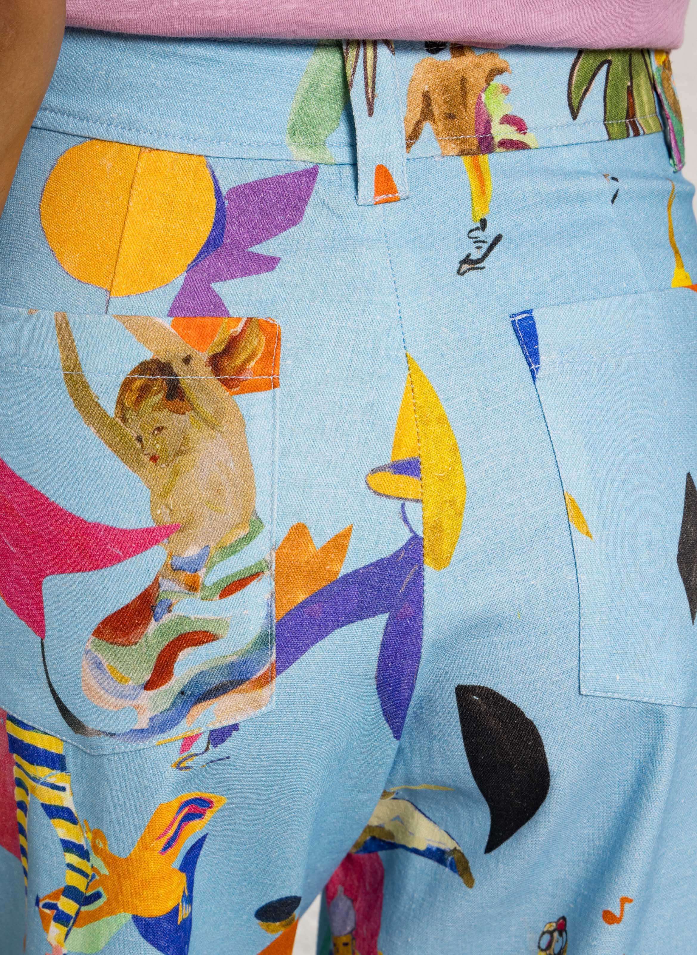 Norton printed straight trousers G.KERO Blue