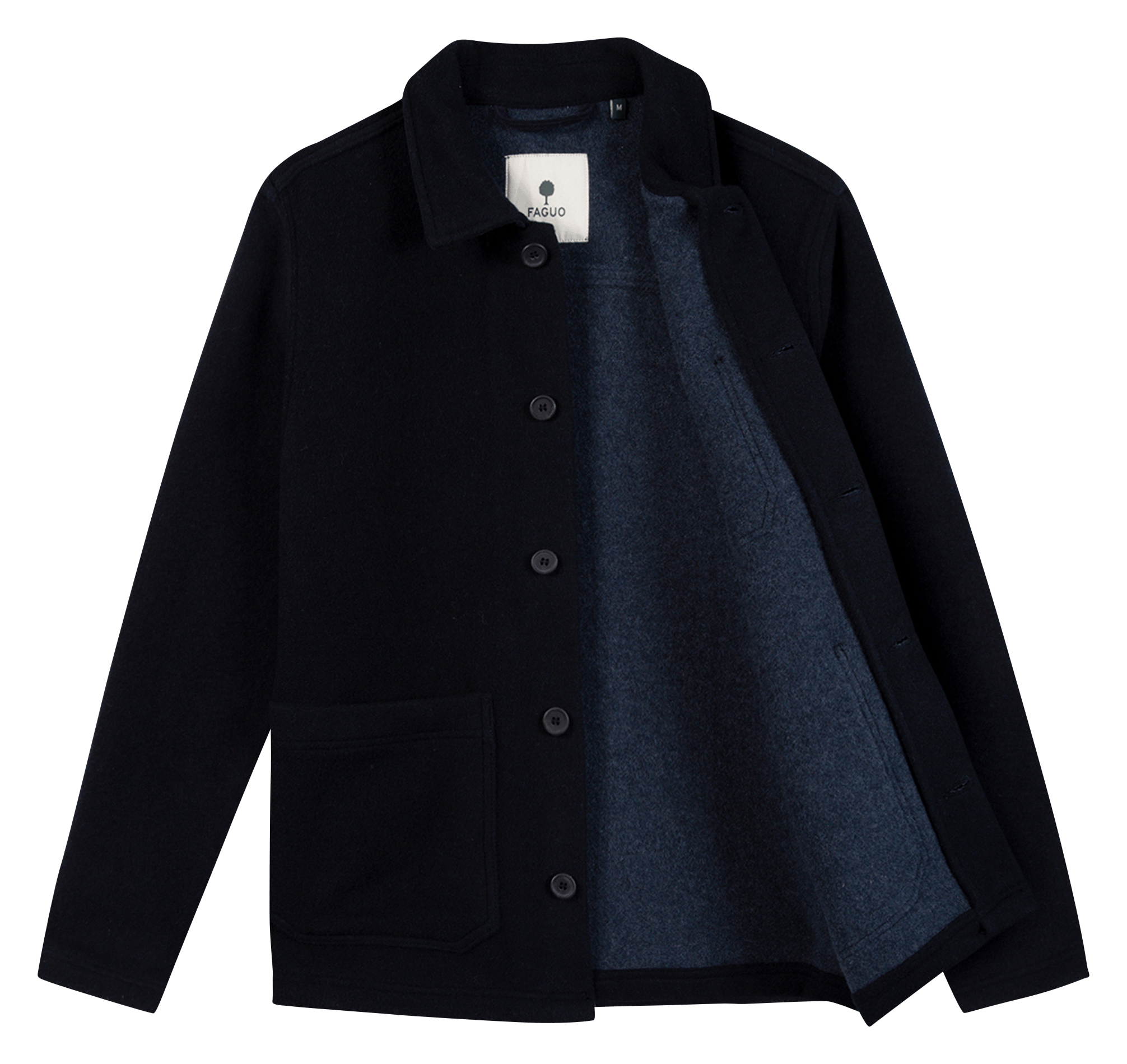 Veste col classique en laine mélangée FAGUO Bleu