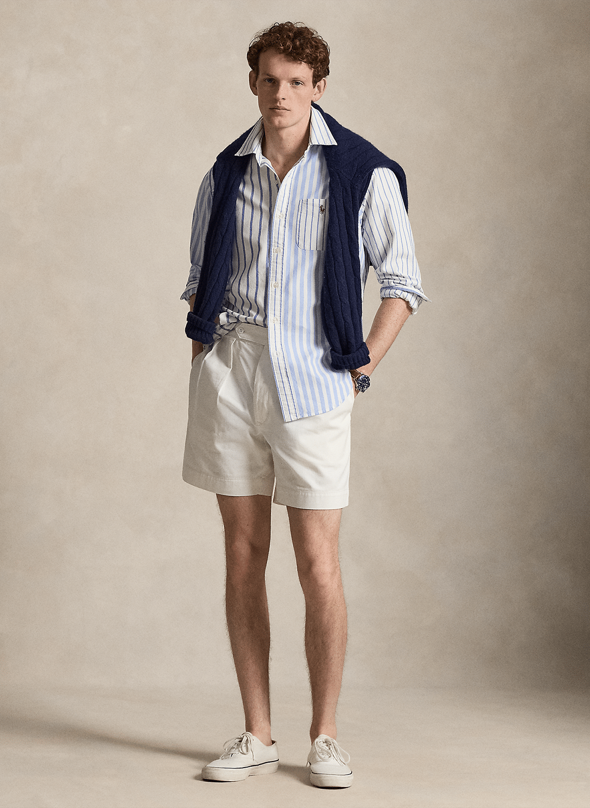 Straight Striped Shirt with Patch Pocket POLO RALPH LAUREN Blue
