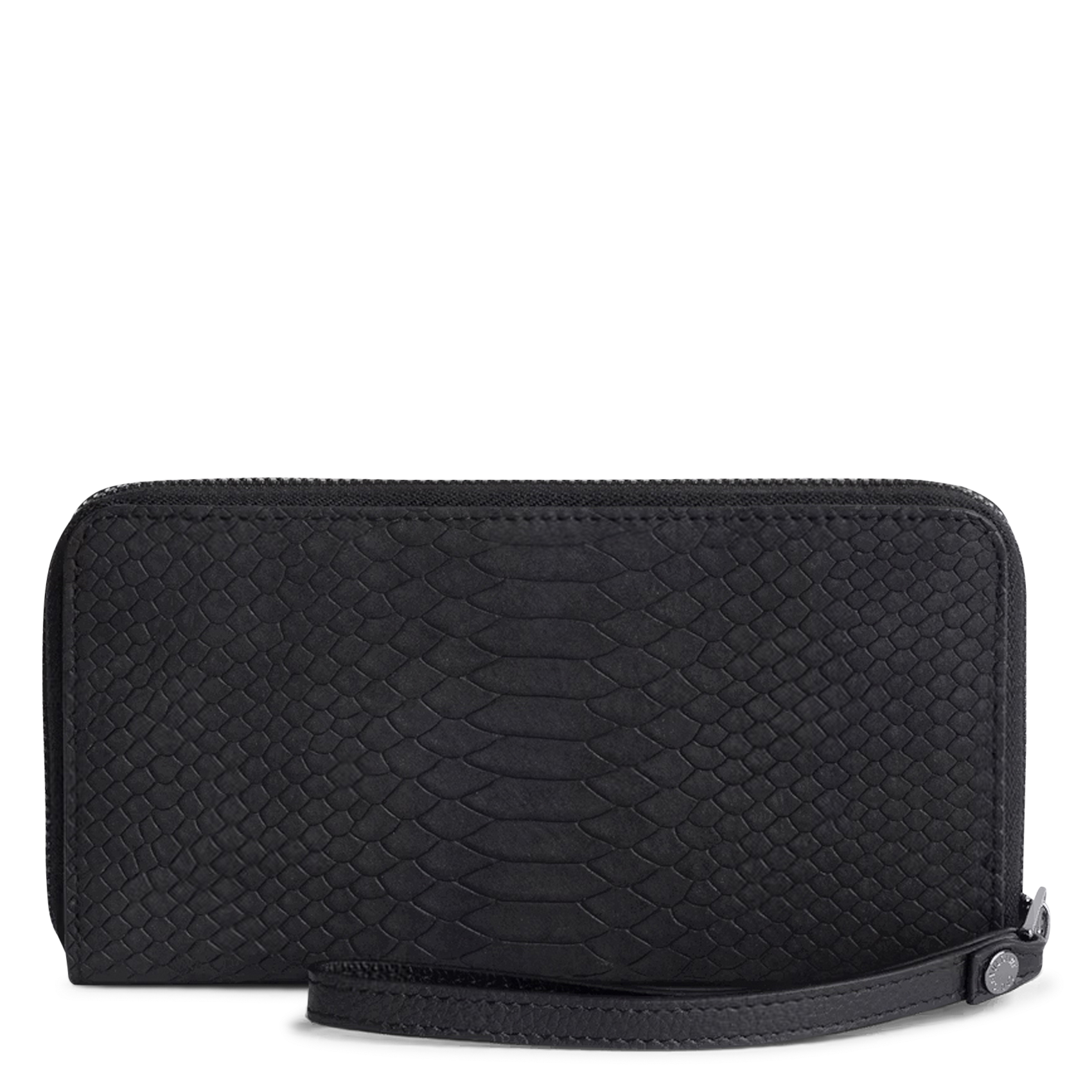Portefeuille zippé jacquard en cuir ZADIG&VOLTAIRE Noir