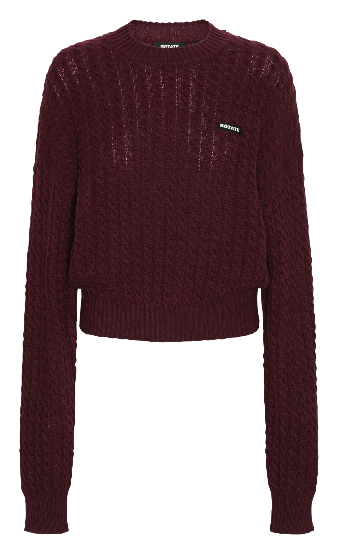 Loose-fit cable-knit sweater ROTATE Brown