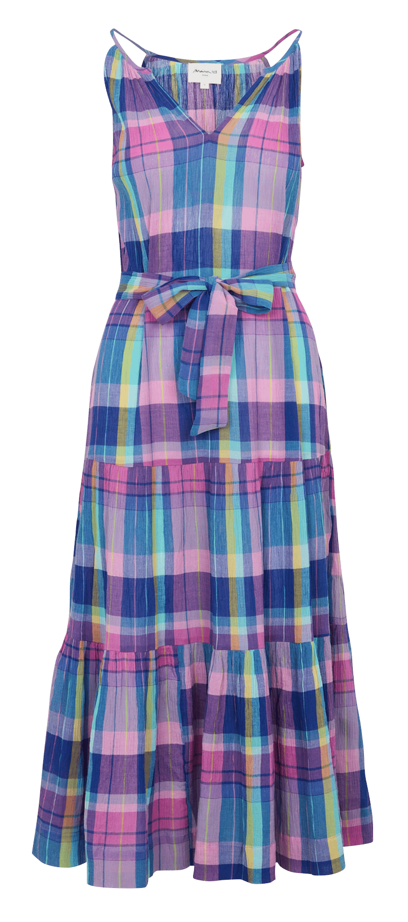 Long cotton V-neck dress MAISON 123 Blue