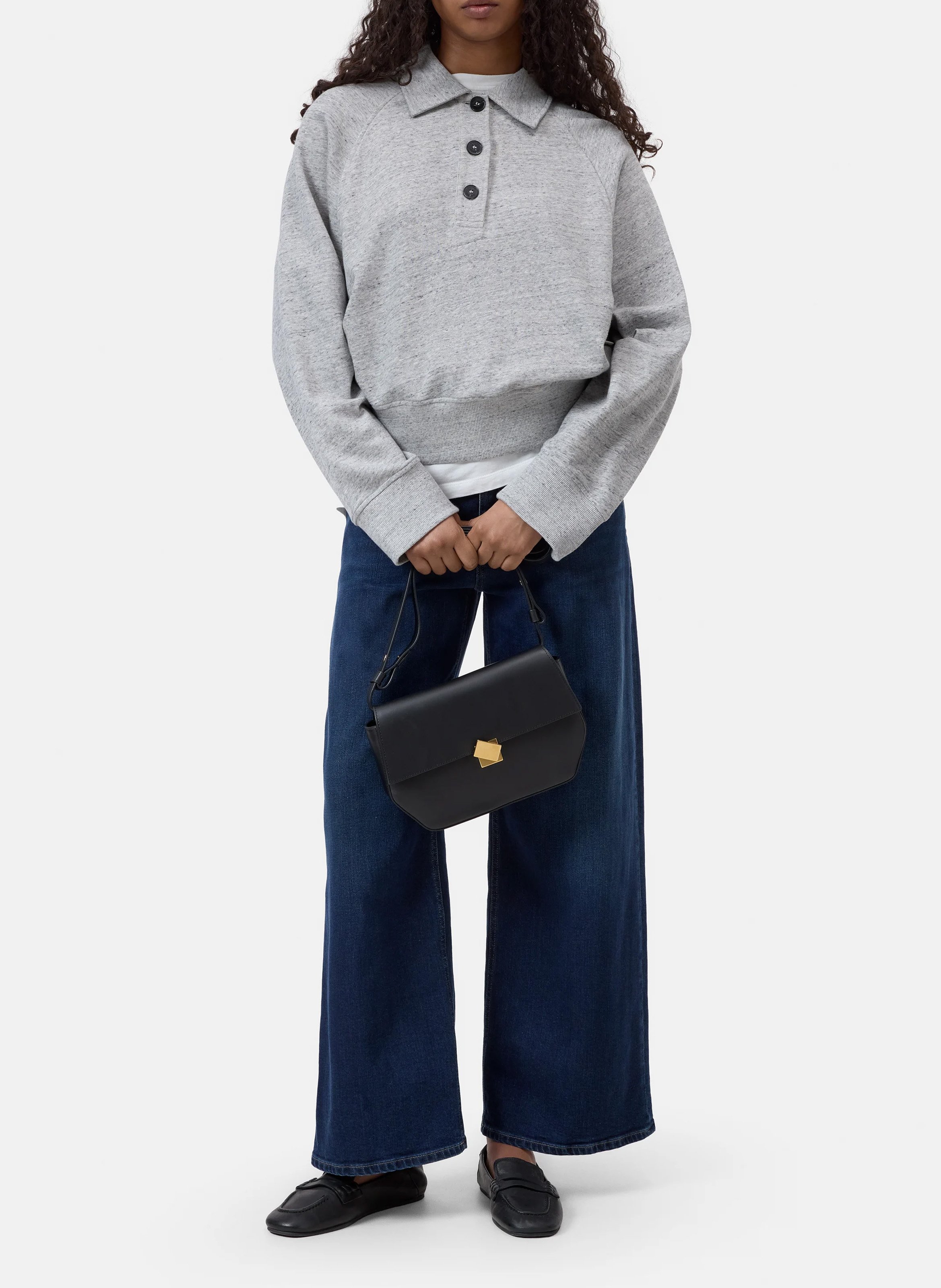 Oversized cotton polo shirt CLOSED Grey