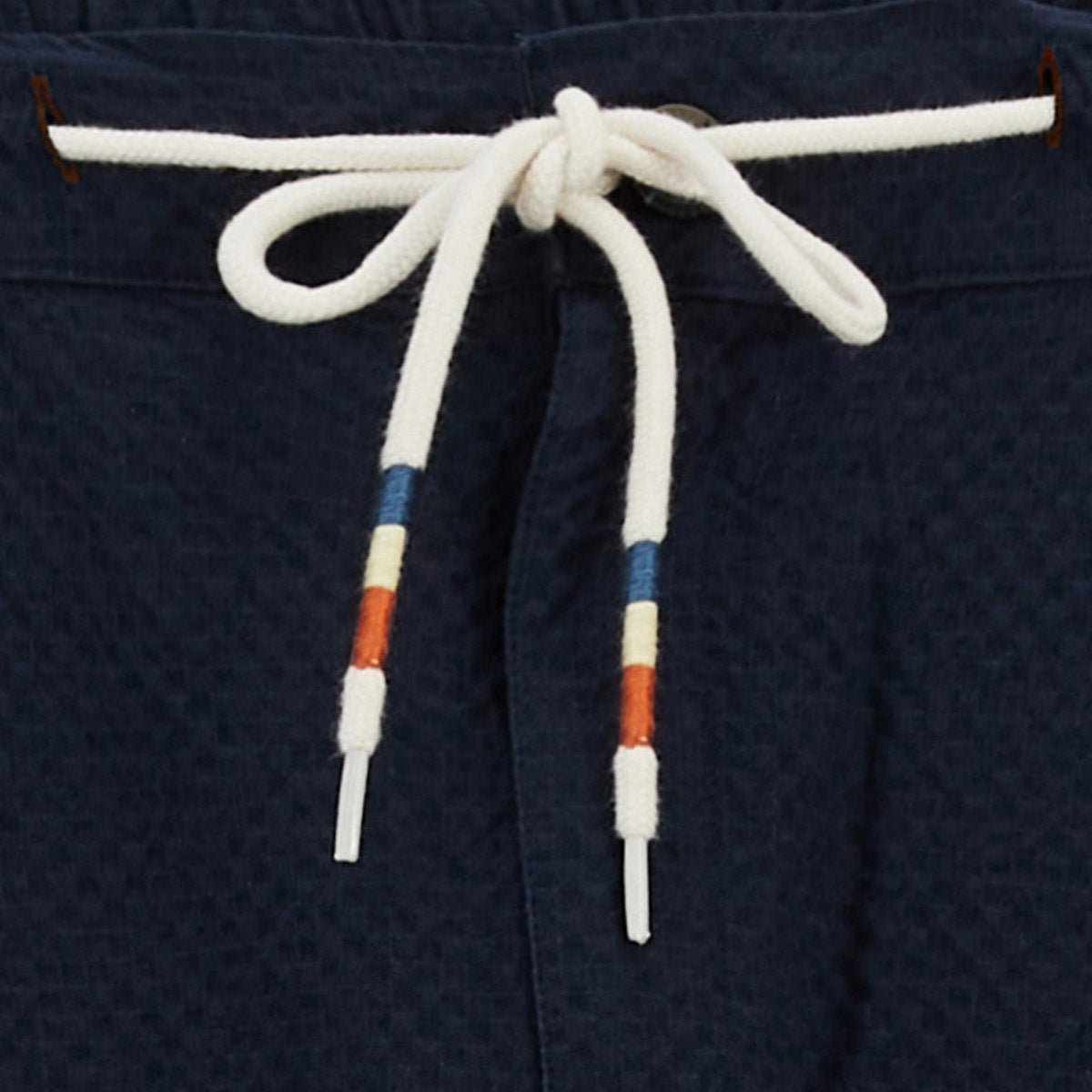 Pantalon en coton seersucker avec taille élastique SERGE BLANCO Bleu