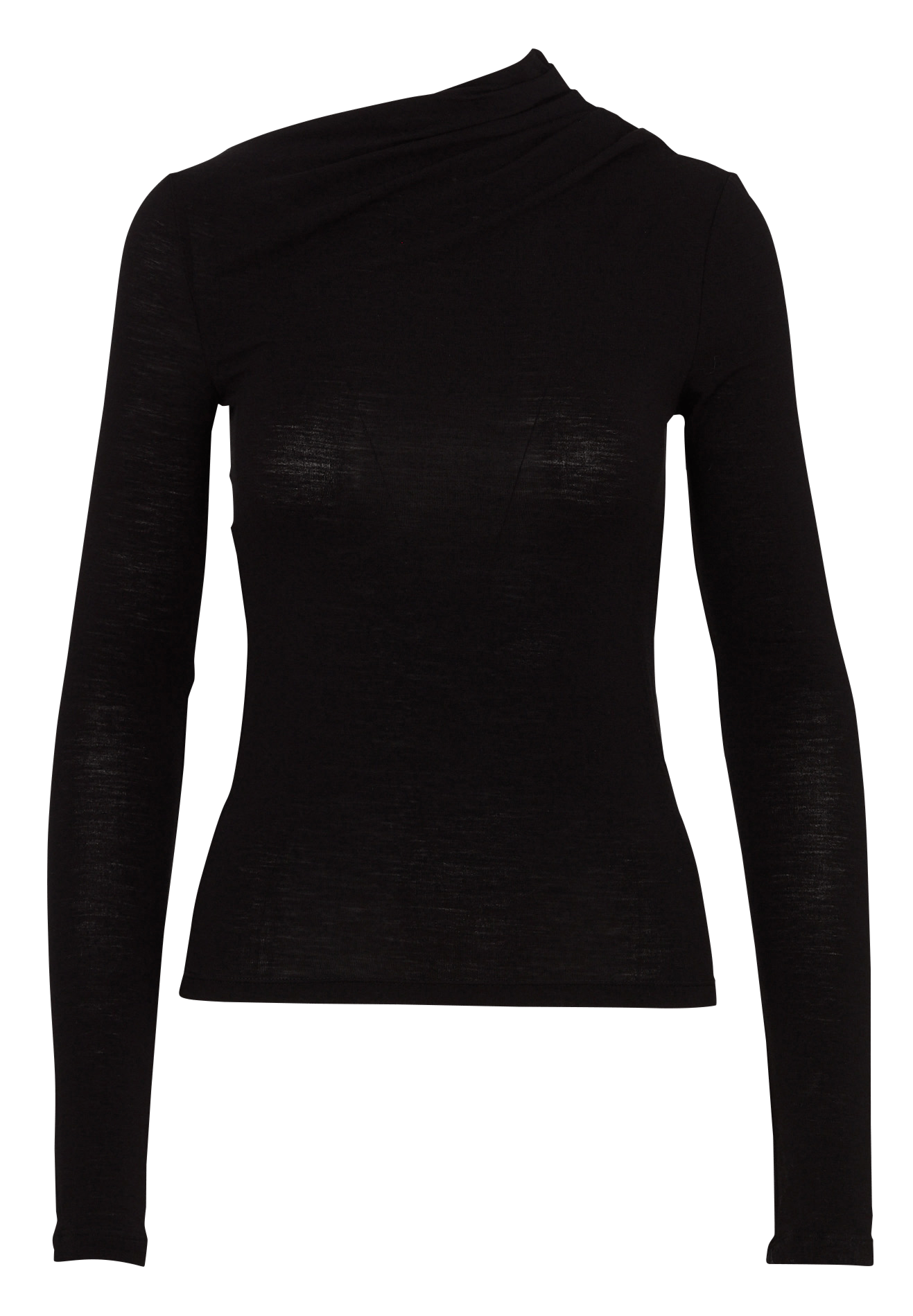 Lange mouwen T-shirt met asymmetrische kraag IMPERIAL Zwart