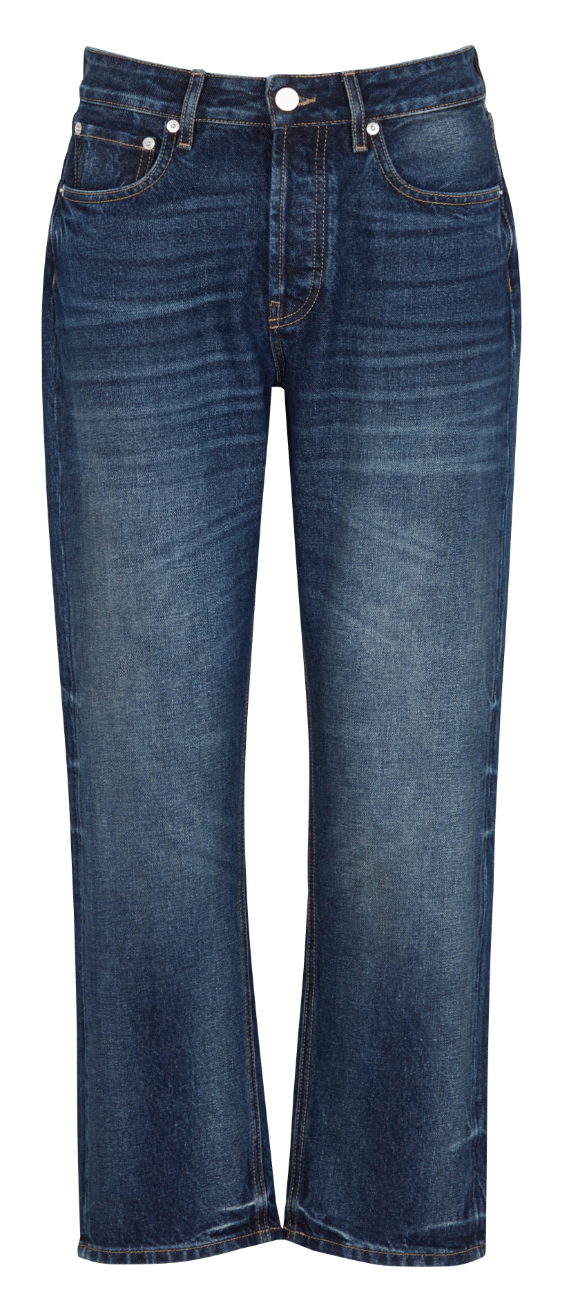 Jean droit 7/8ème en coton LAURENCE BRAS Bleu