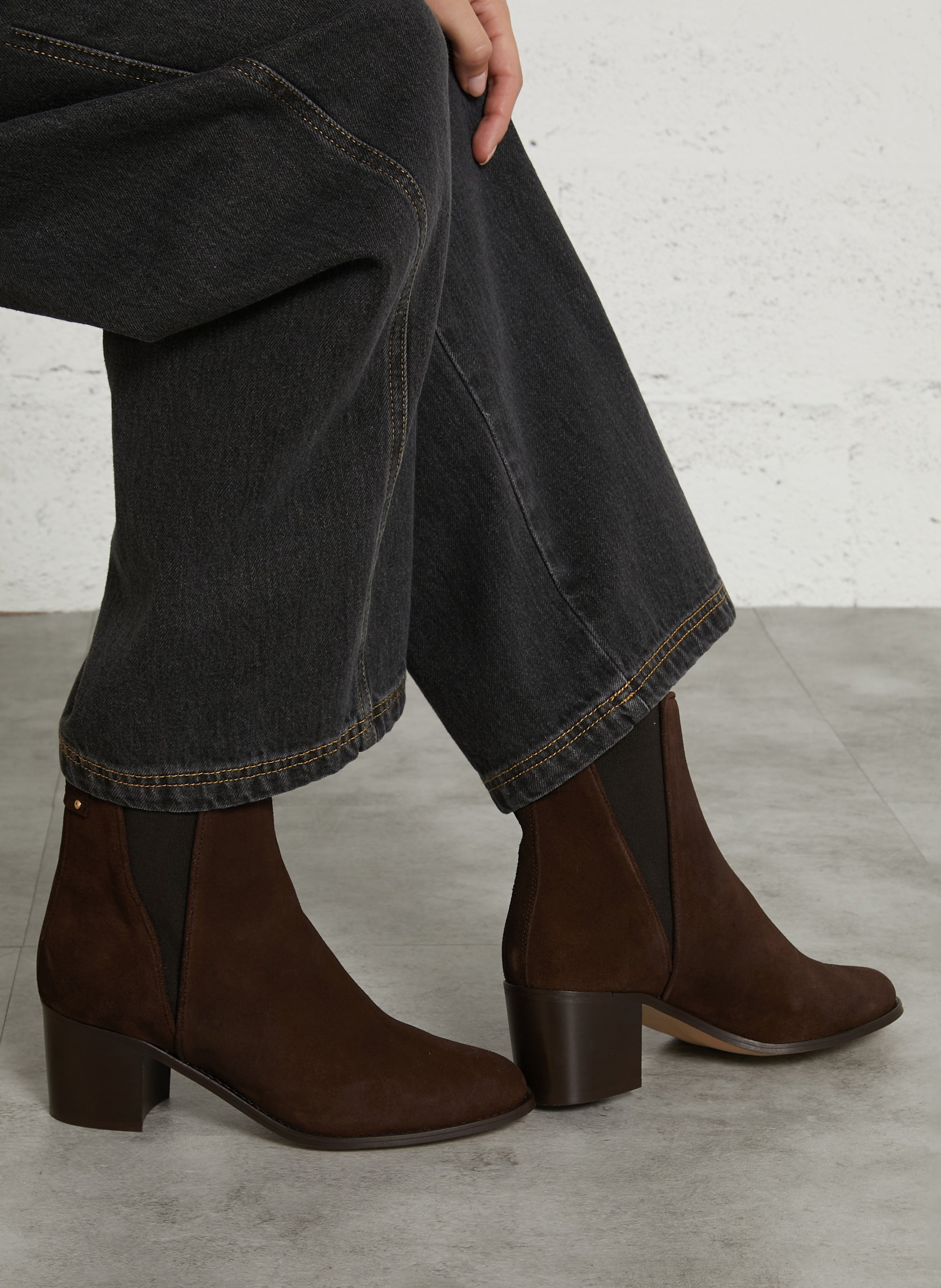 Bottines en cuir MAISON TOUFET Marron