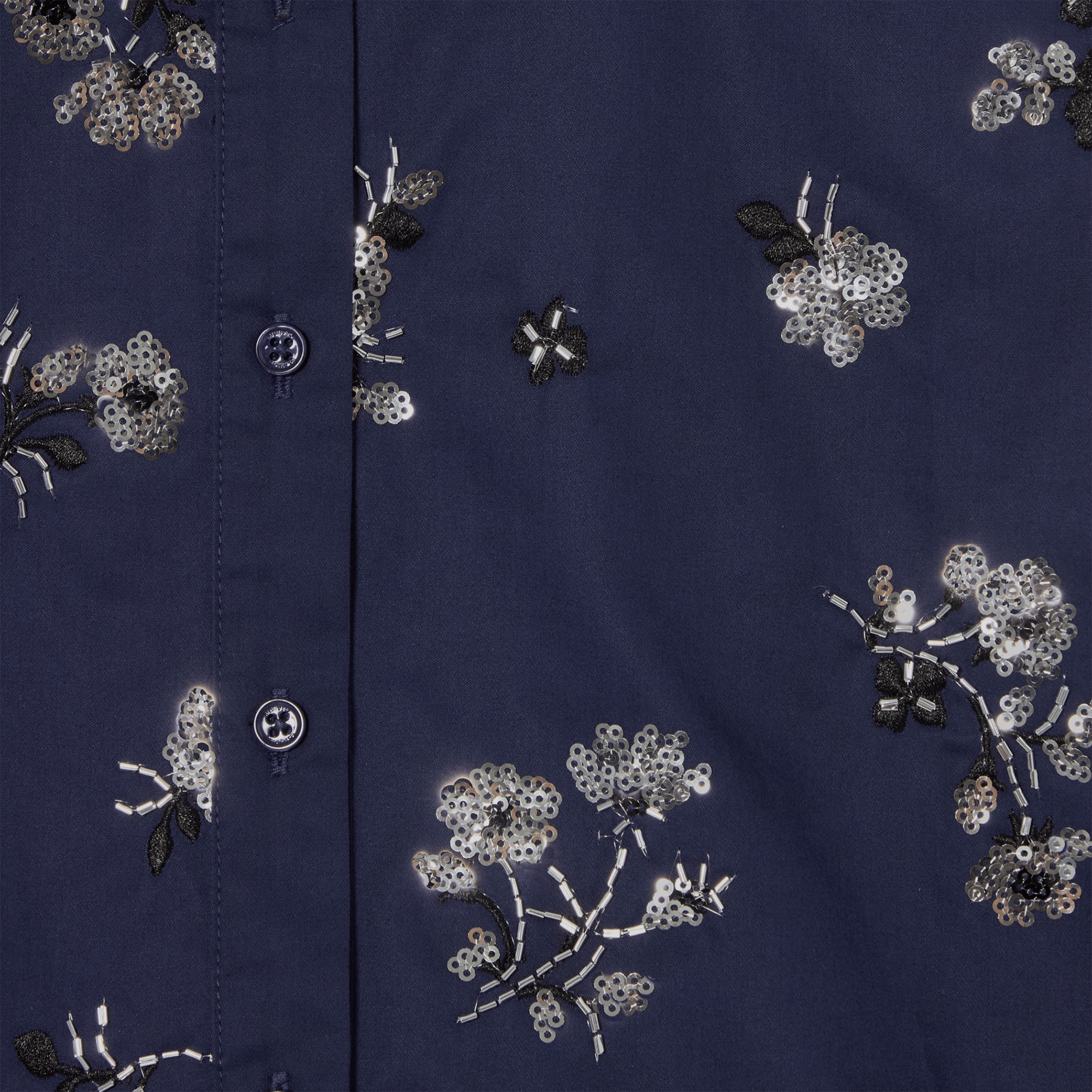 Chemise courte à motifs en coton CLAUDIE PIERLOT Bleu