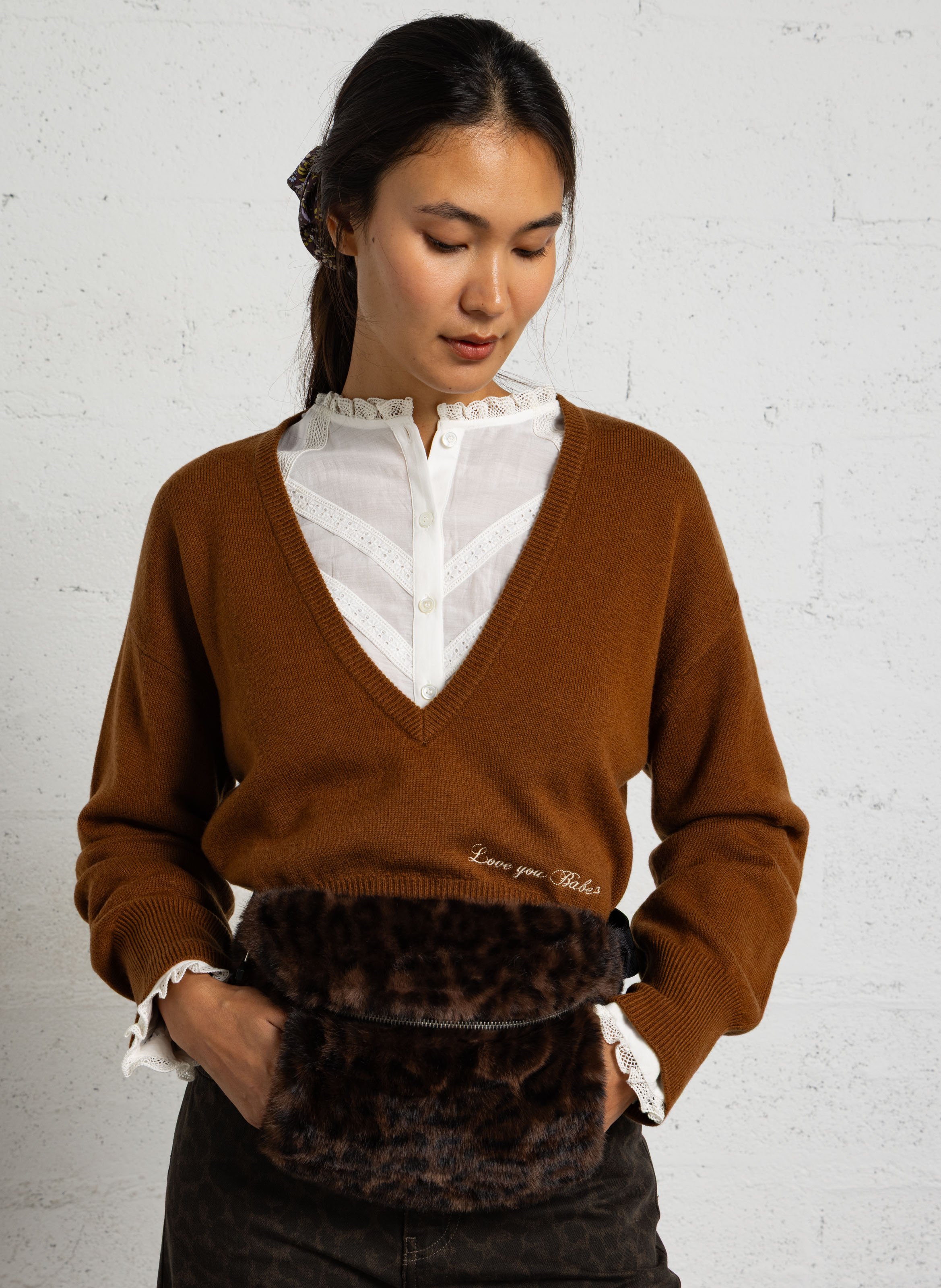 Heuptasje van imitatiebont BELLEROSE Grijs