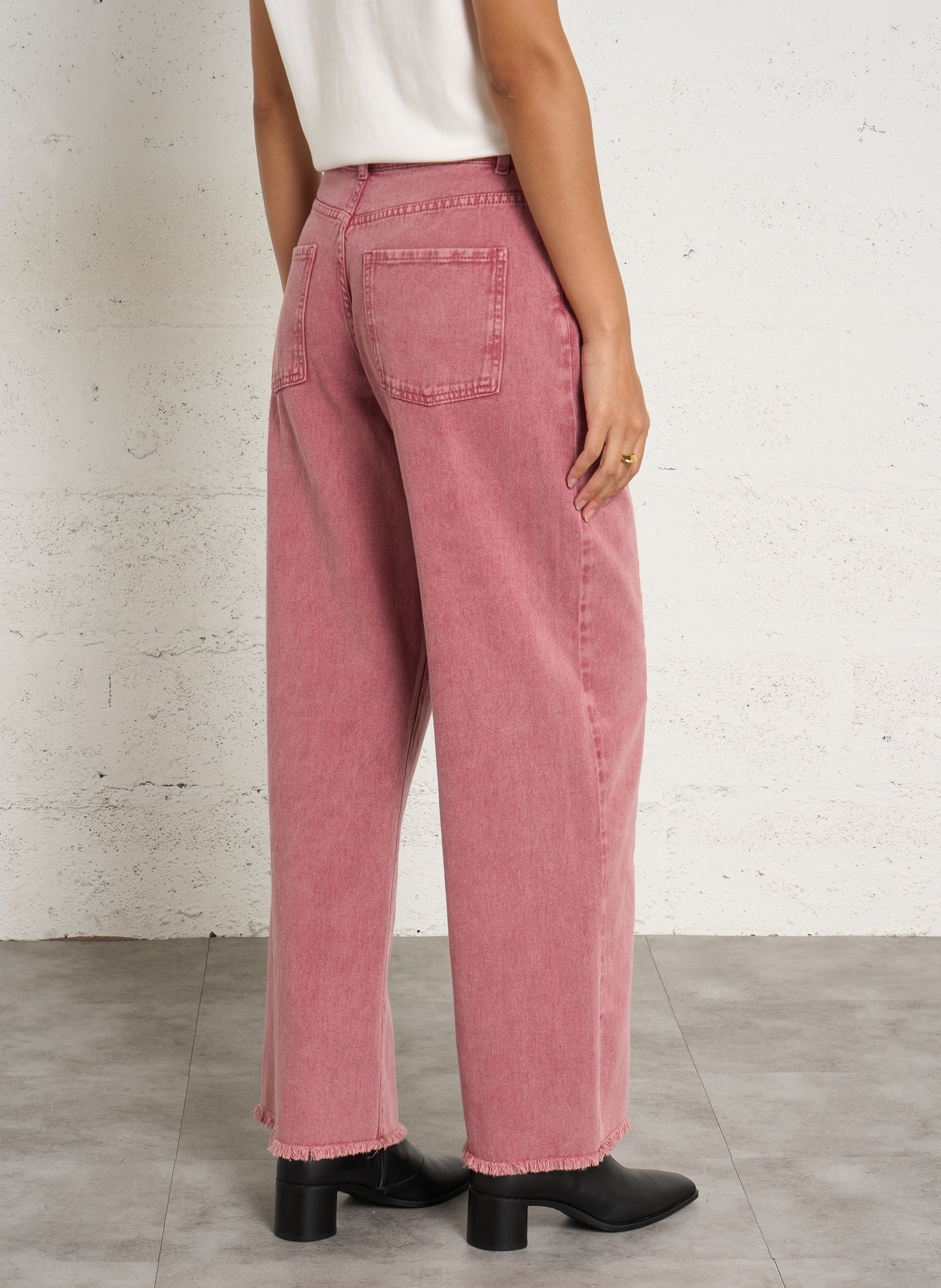 Jean large en coton THE NEW SOCIETY Rouge