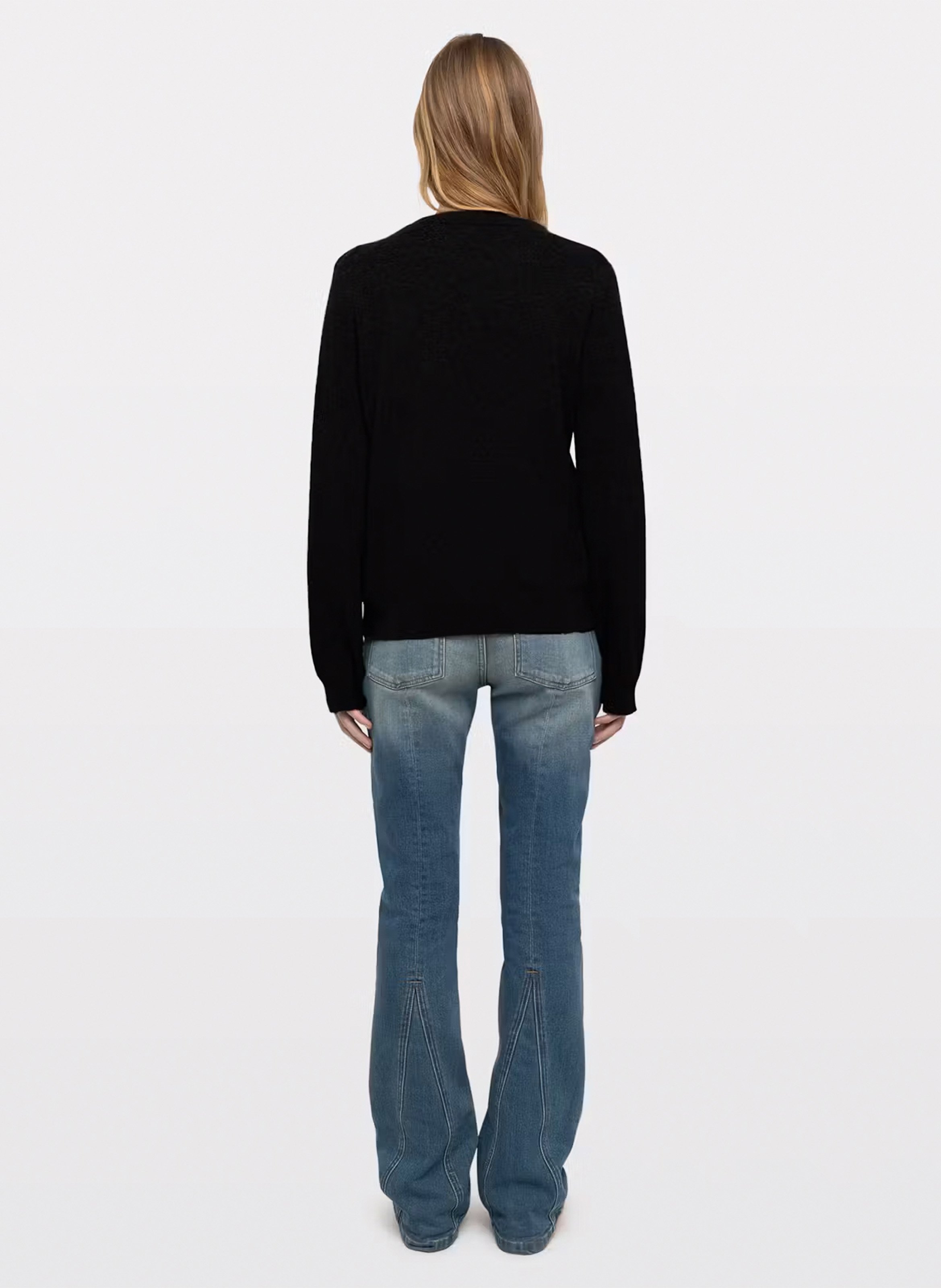 Straight cashmere sweater with round neck | Black ZADIG&VOLTAIRE Women