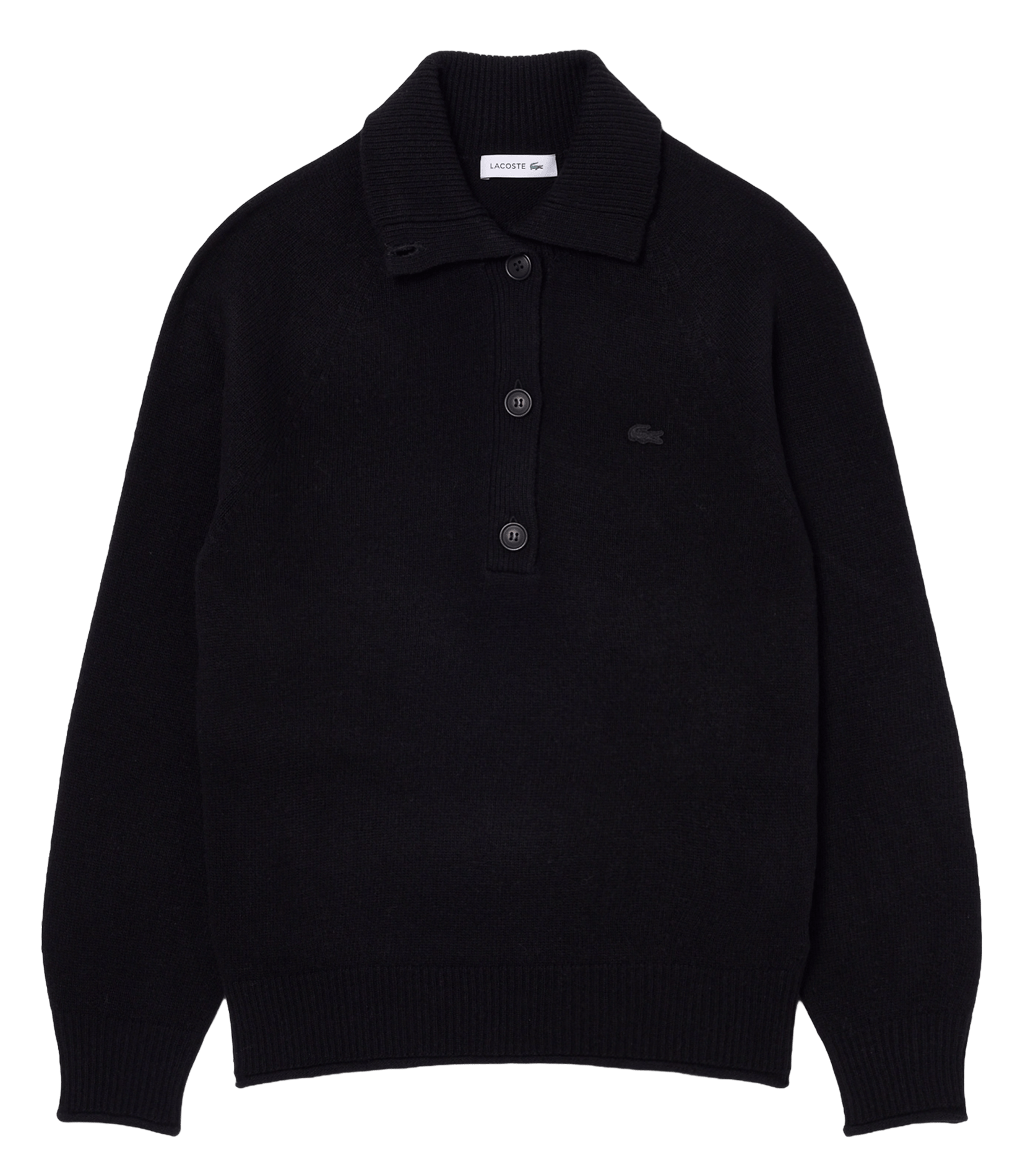 Loose-fit wool sweater LACOSTE Black