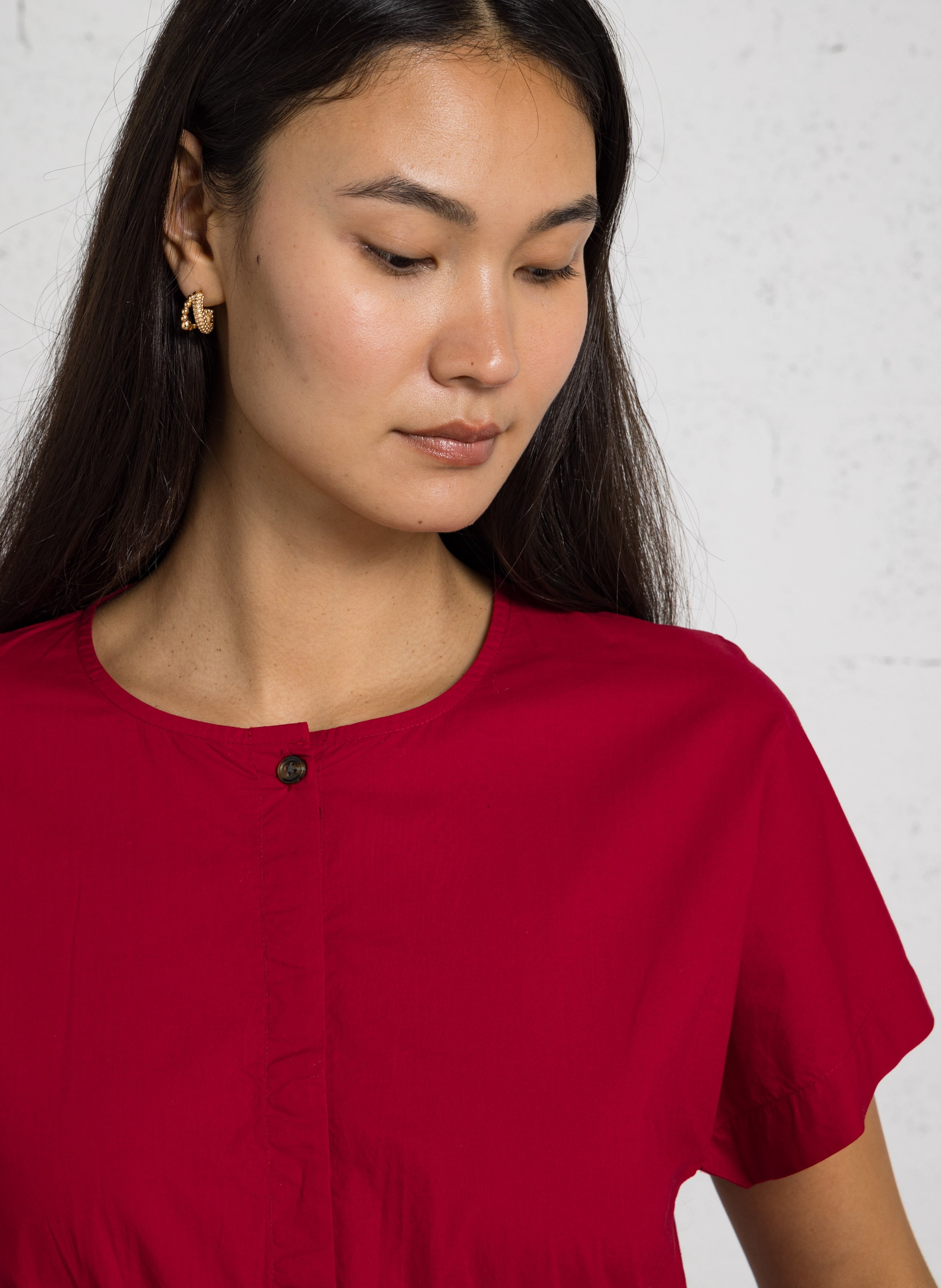 Robe longue cintrée en coton MAISON 123 Rouge