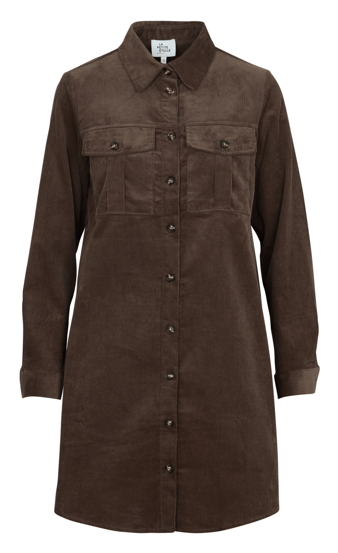 Short straight ribbed cotton dress LA PETITE ETOILE Brown