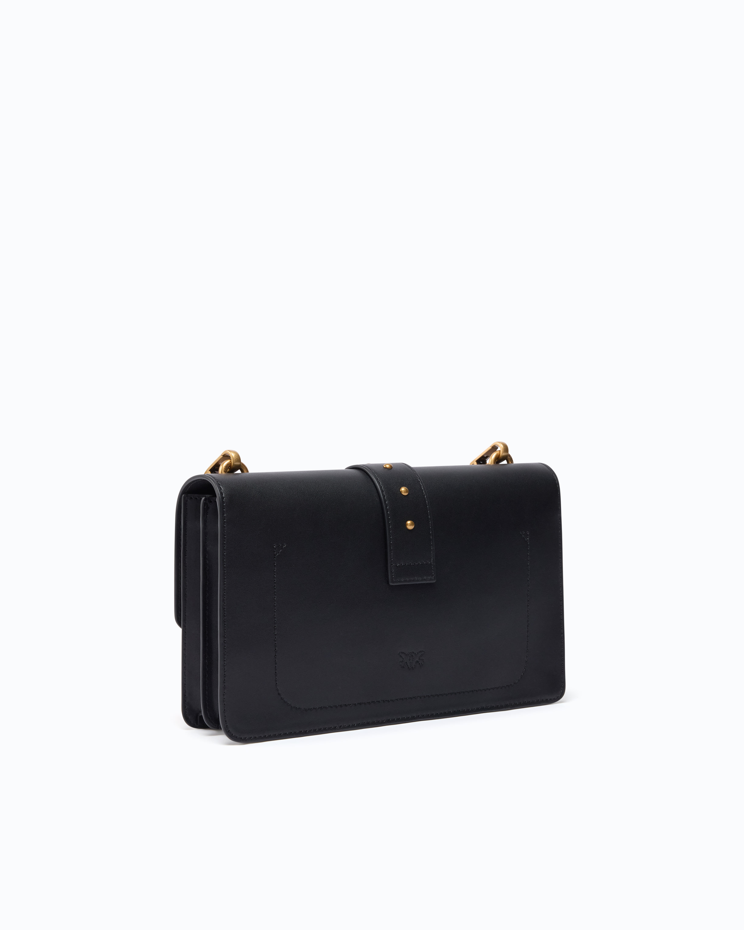 Sac à main moyen love bag one en cuir avec new buckle PINKO Noir