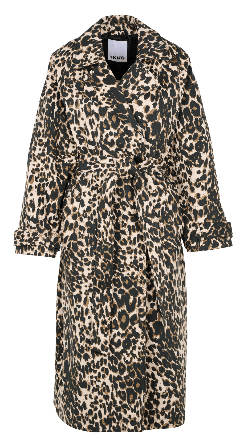 Langer Trenchcoat aus Baumwoll-Denim mit Animalprint IKKS Grau