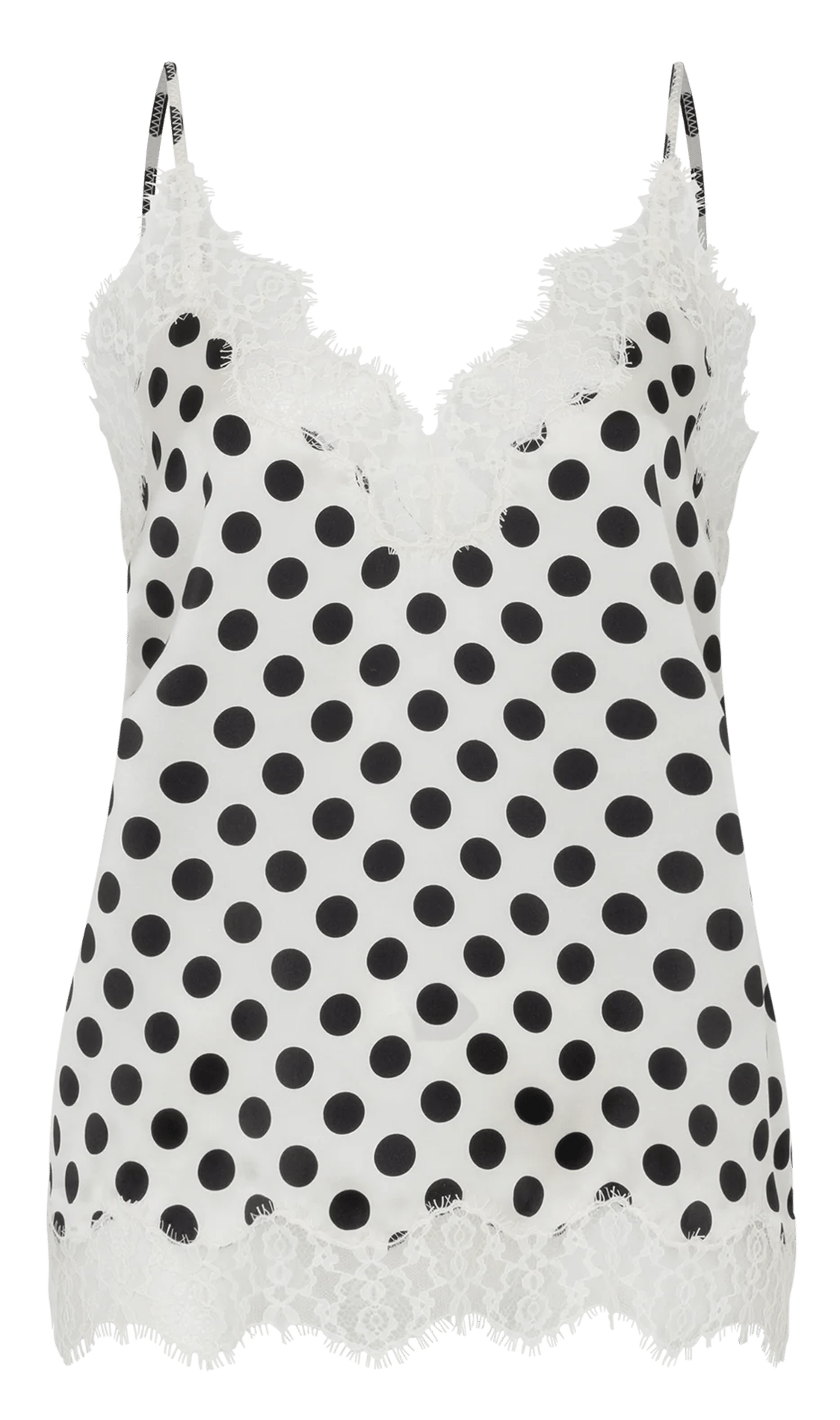 Polka-dot silk V-neck camisole LOVE STORIES White